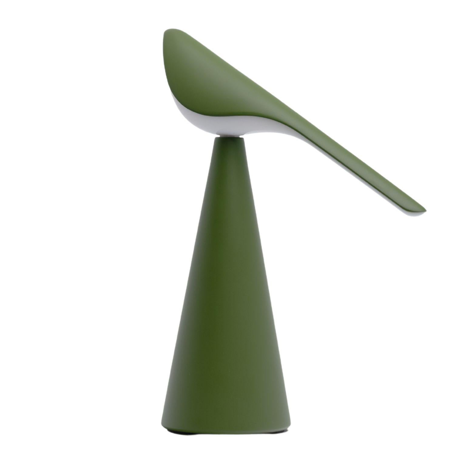 Powder-Coated Nao Tamura 'Tiki' Portable Table Lamp in Olive Green for Established & Sons For Sale