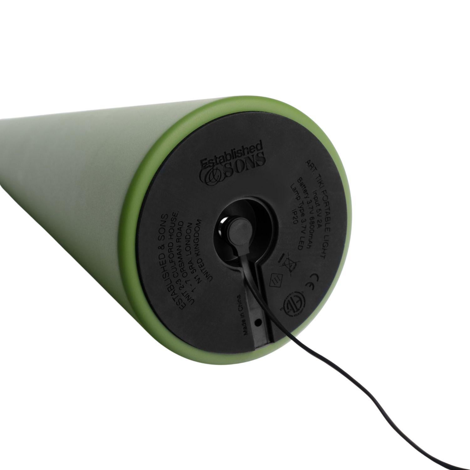 Contemporary Nao Tamura 'Tiki' Portable Table Lamp in Olive Green for Established & Sons For Sale