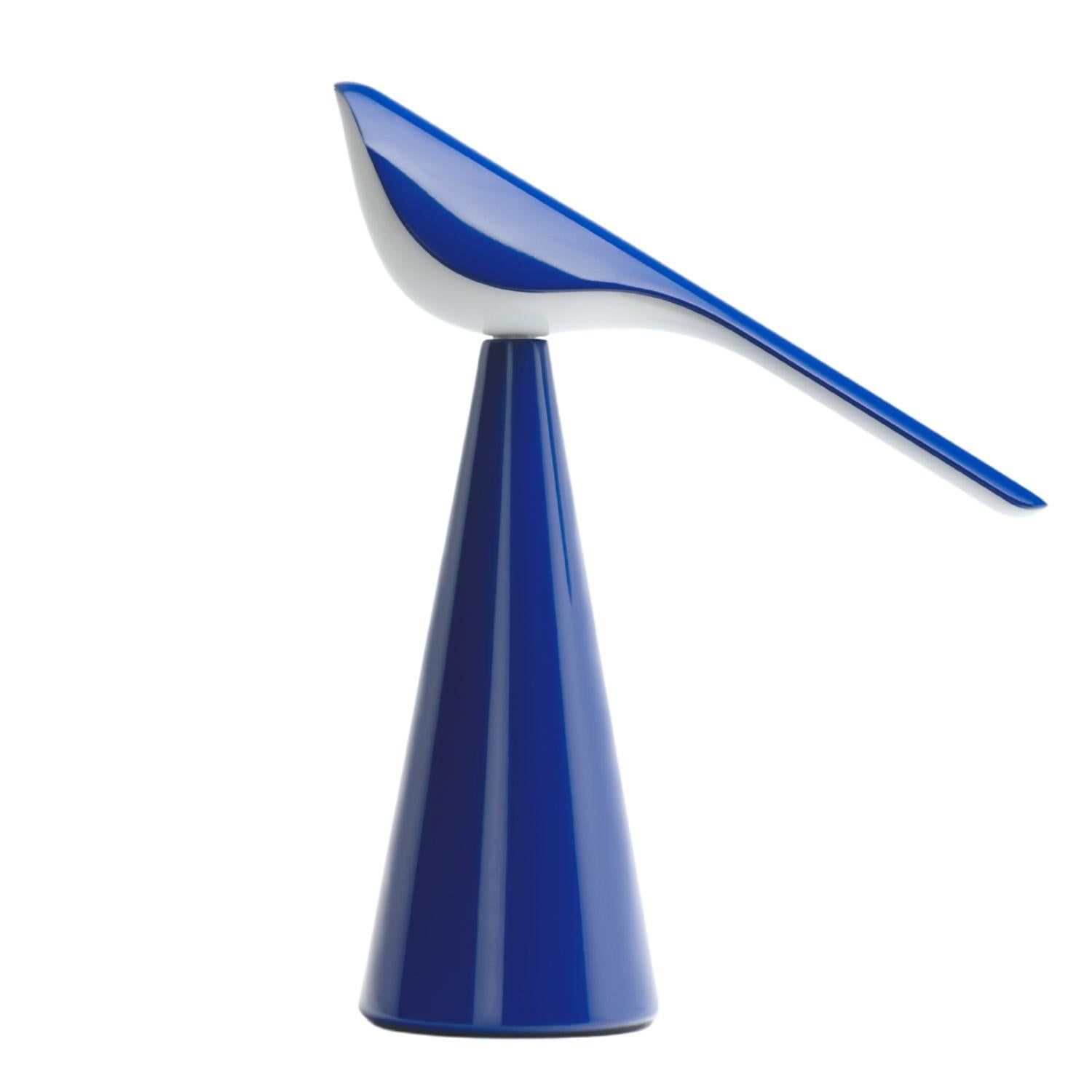 Powder-Coated Nao Tamura 'Tiki' Portable Table Lamp in Striking Blue for Established & Sons For Sale