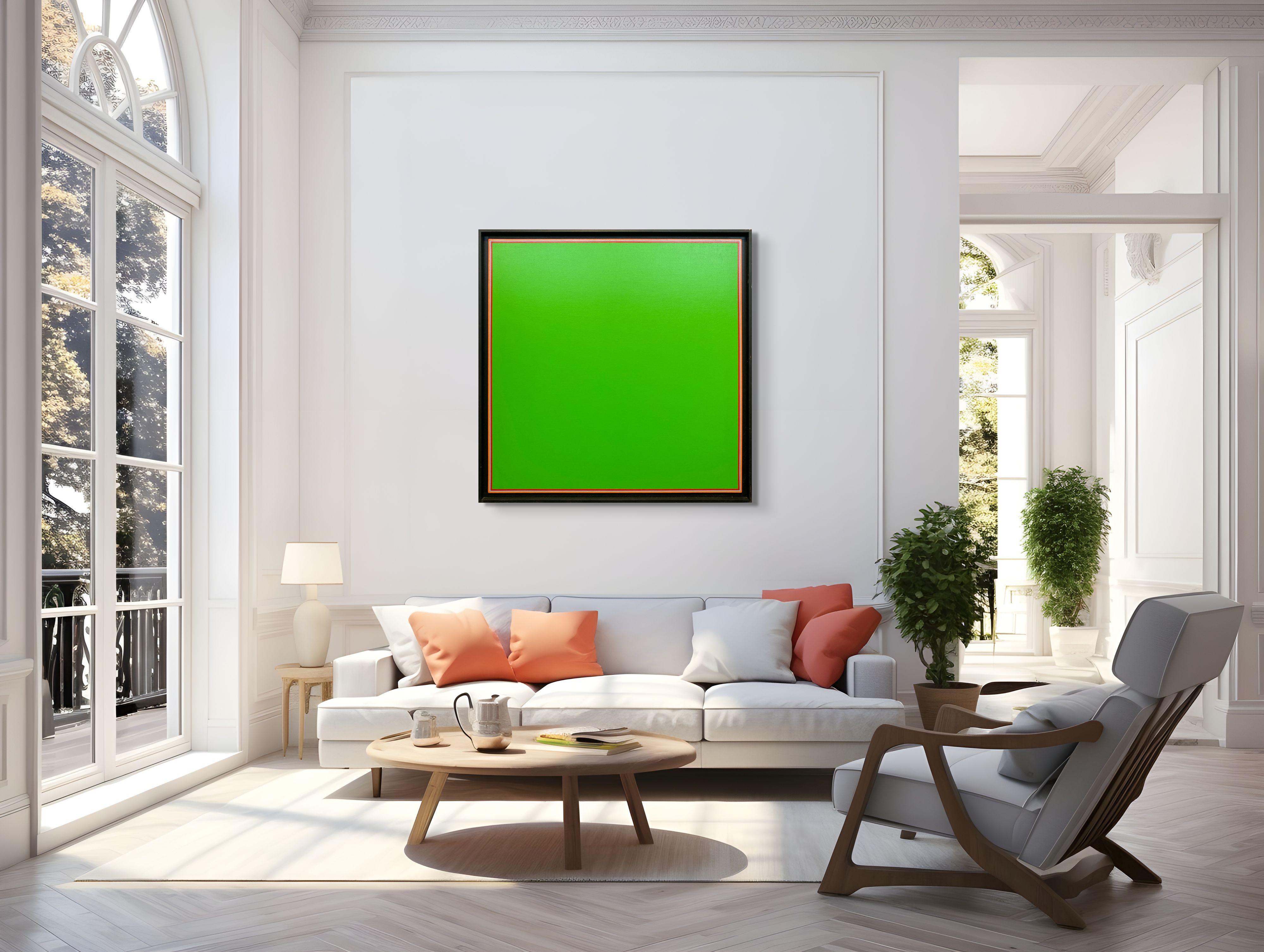 Light Green Square No. 6 - Painting by Naohiko Inukai 