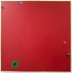 Untitled Red with Floating Dots painting de Naohiko Inukai