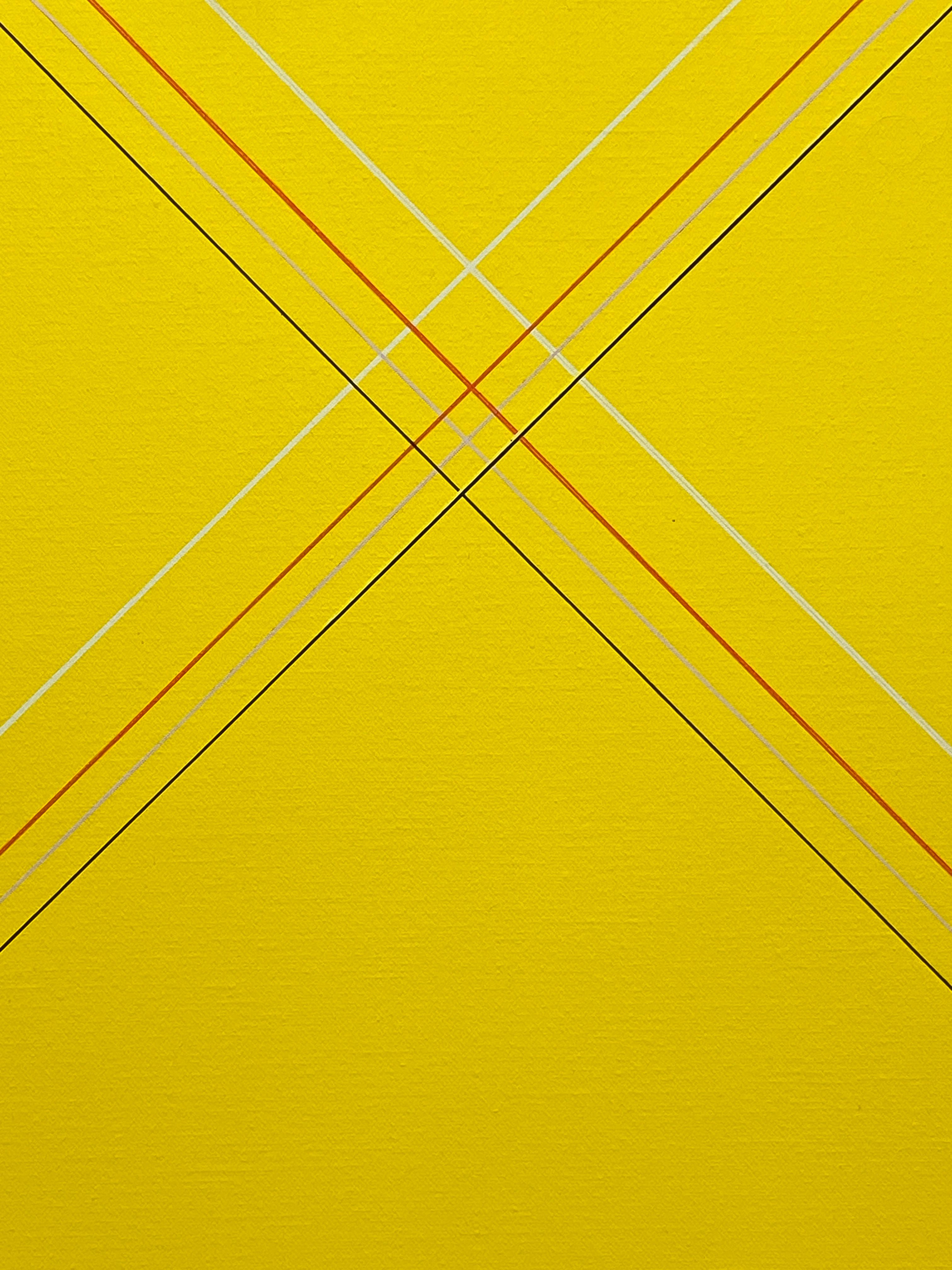 Diamant jaune, géométrique - Jaune Abstract Painting par Naohiko Inukai 
