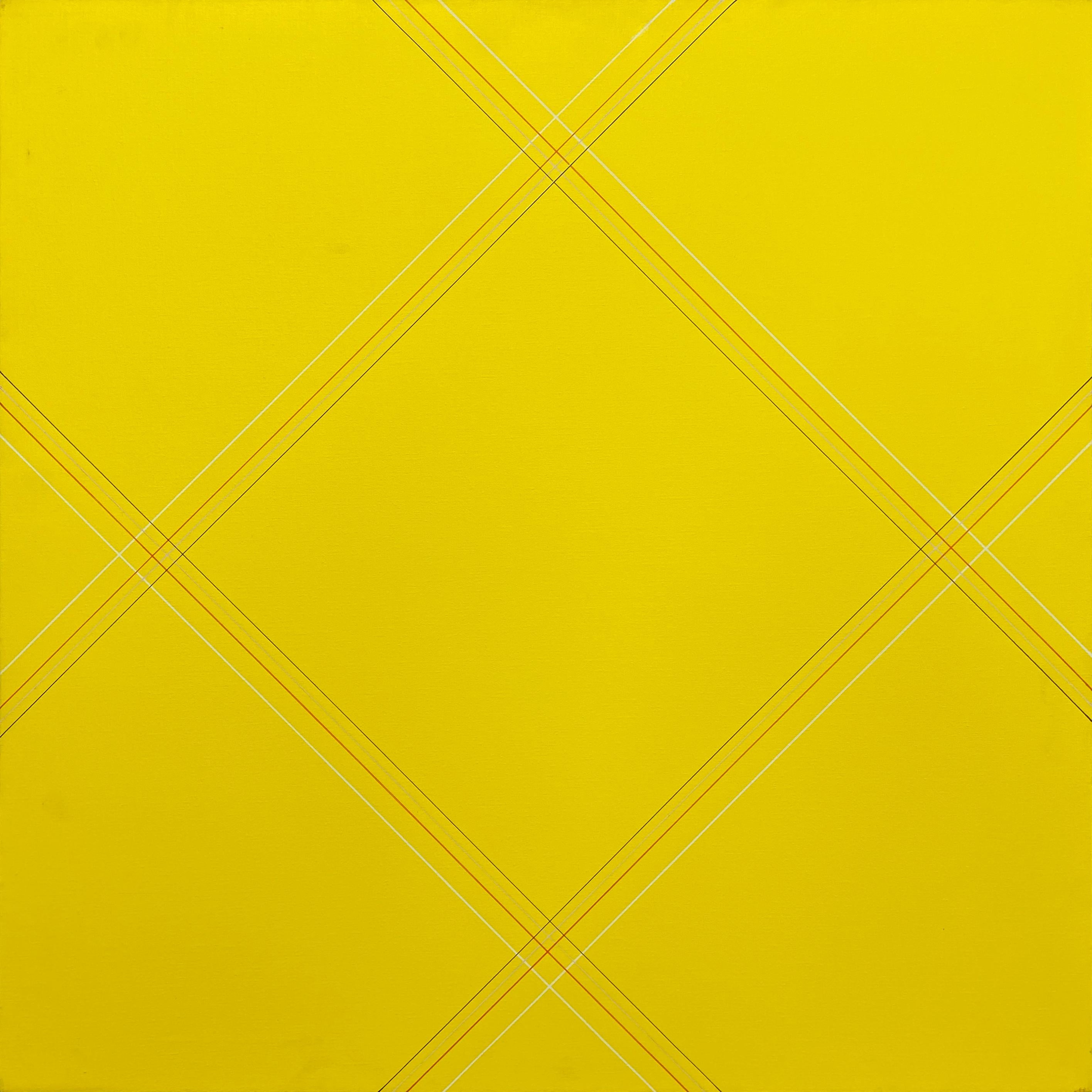 Abstract Painting Naohiko Inukai  - Diamant jaune, géométrique