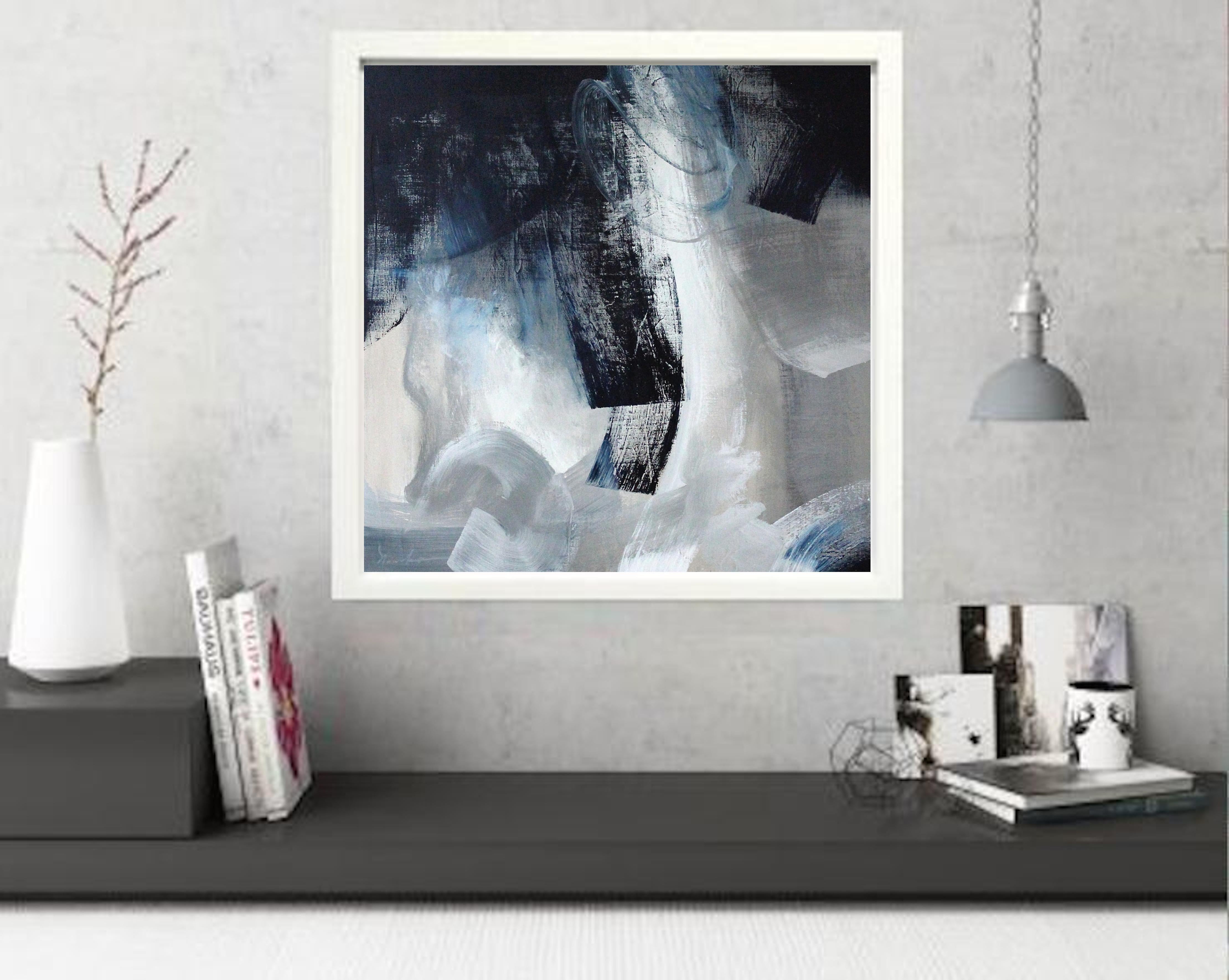 Il dipinto è su una tela avvolta in una galleria con bordi rifiniti. Viene fornito pronto per essere appeso: Pittura :: Astratta :: Questo pezzo viene fornito con un certificato ufficiale di autenticità firmato dall'artista :: Pronto da appendere:
