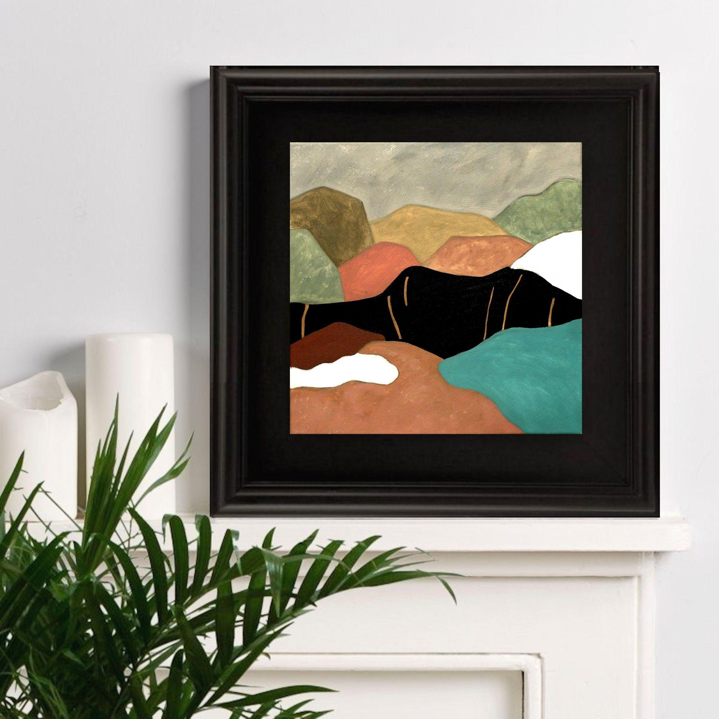 Campo di colore - ovest, Pittura, Olio su tela - Abstract Painting Marrone di Naoko Paluszak