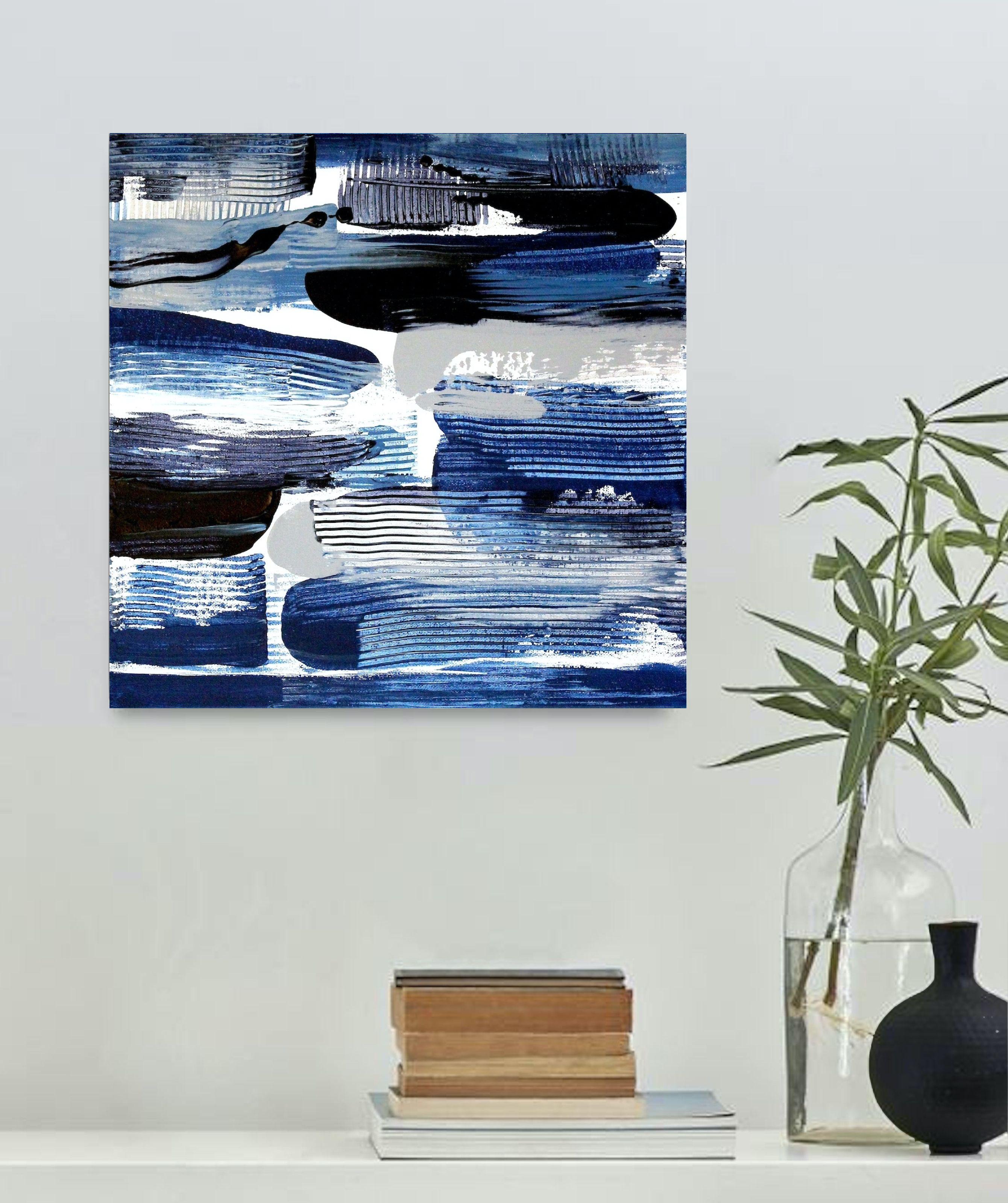 Campo Indaco, Pittura, Acrilico su tela - Painting Espressionismo astratto di Naoko Paluszak