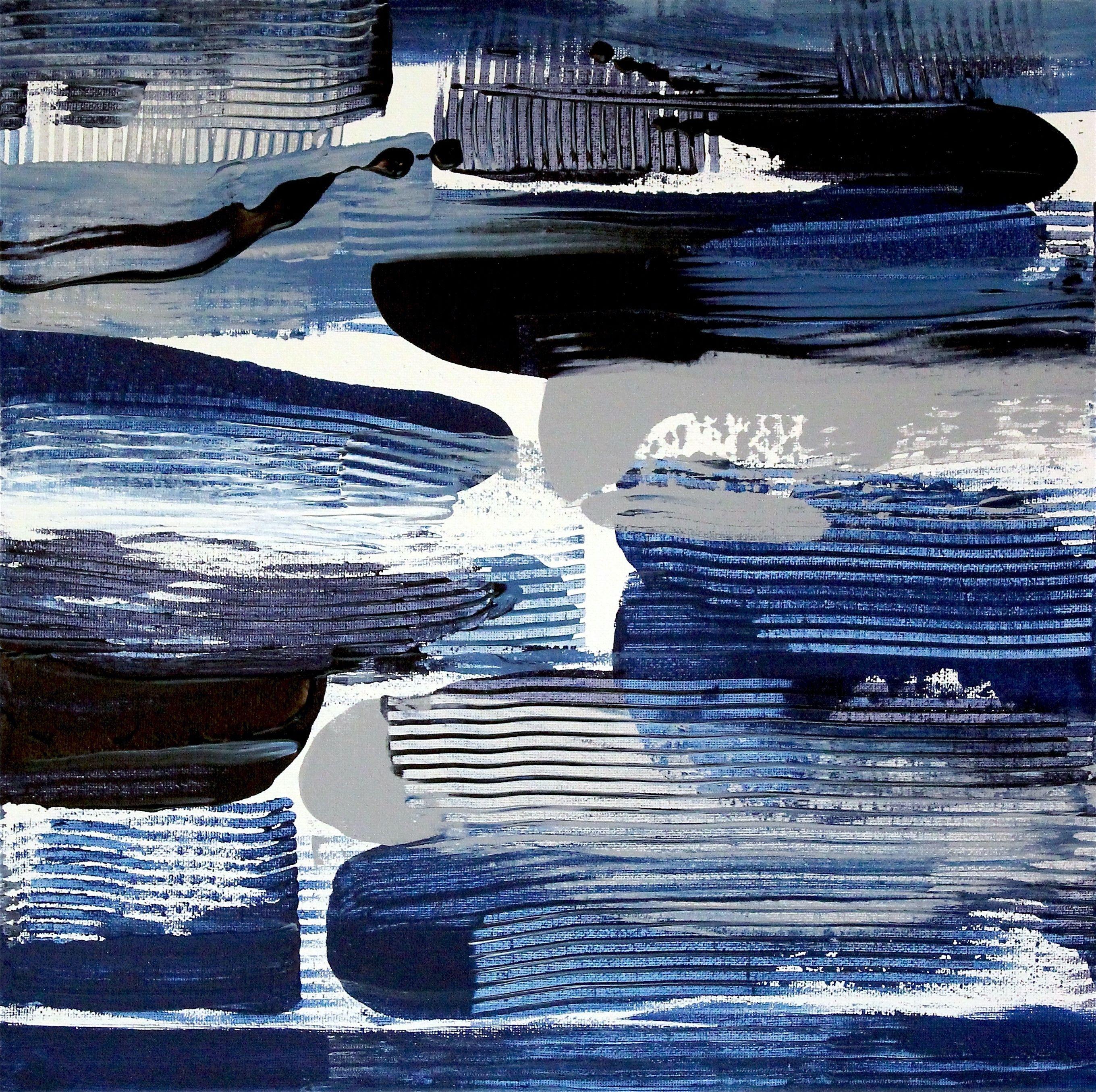 Campo Indaco, Pittura, Acrilico su tela - Painting di Naoko Paluszak