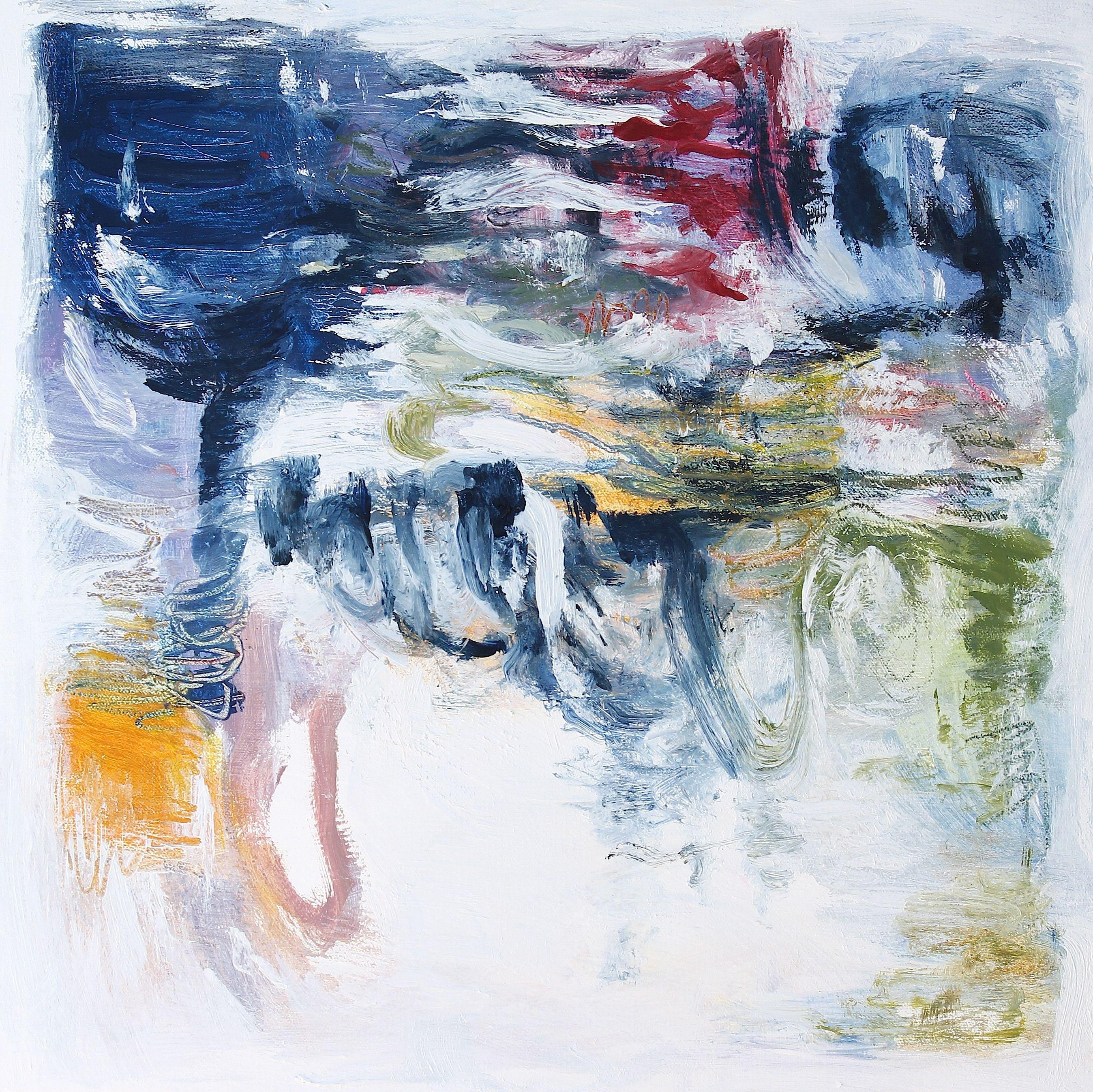 Abstract Painting di Naoko Paluszak - Lago specchiato XIV, Pittura, Olio su tela