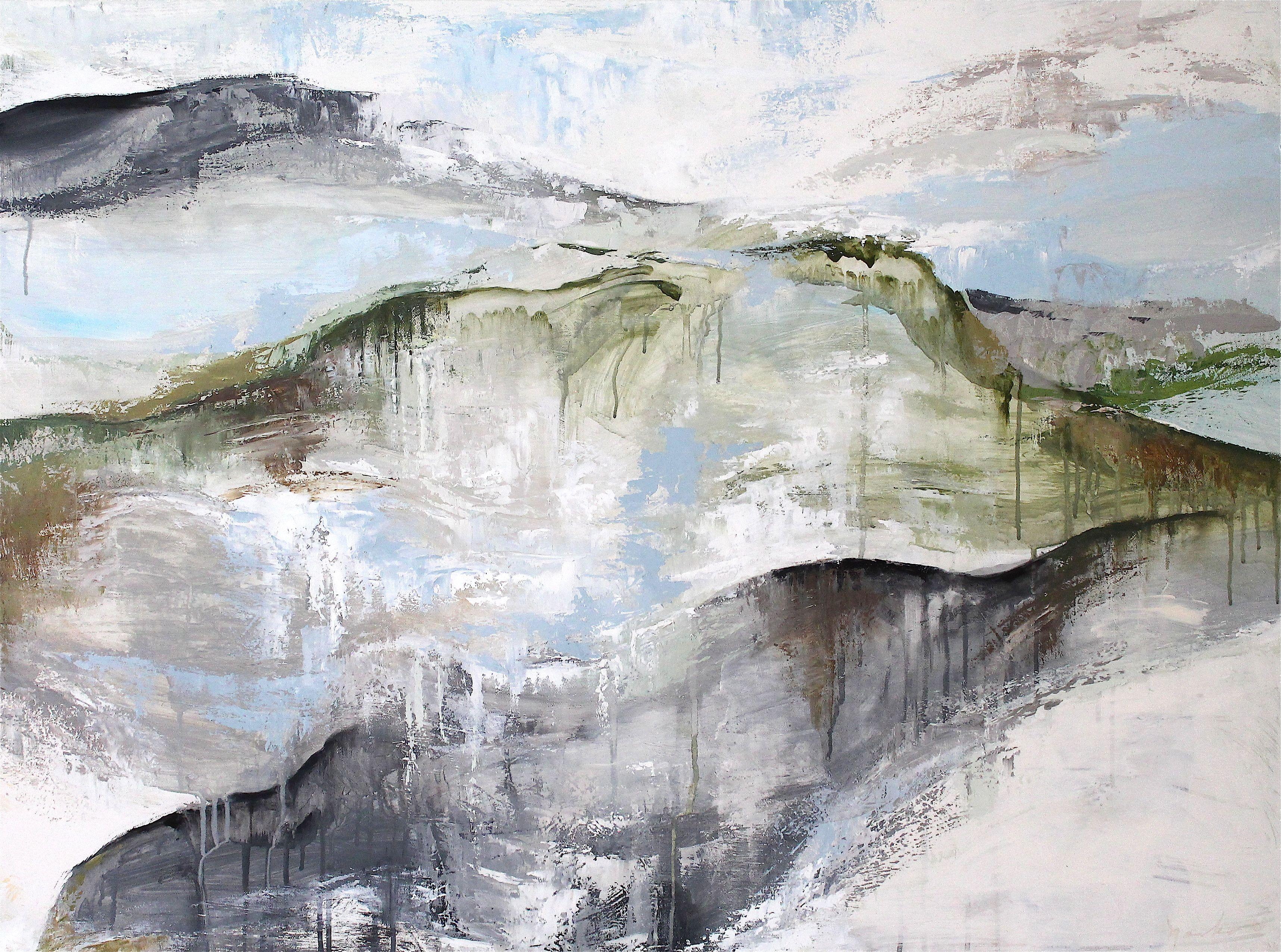 Abstract Painting Naoko Paluszak - Paysage poétique III, peinture sur toile