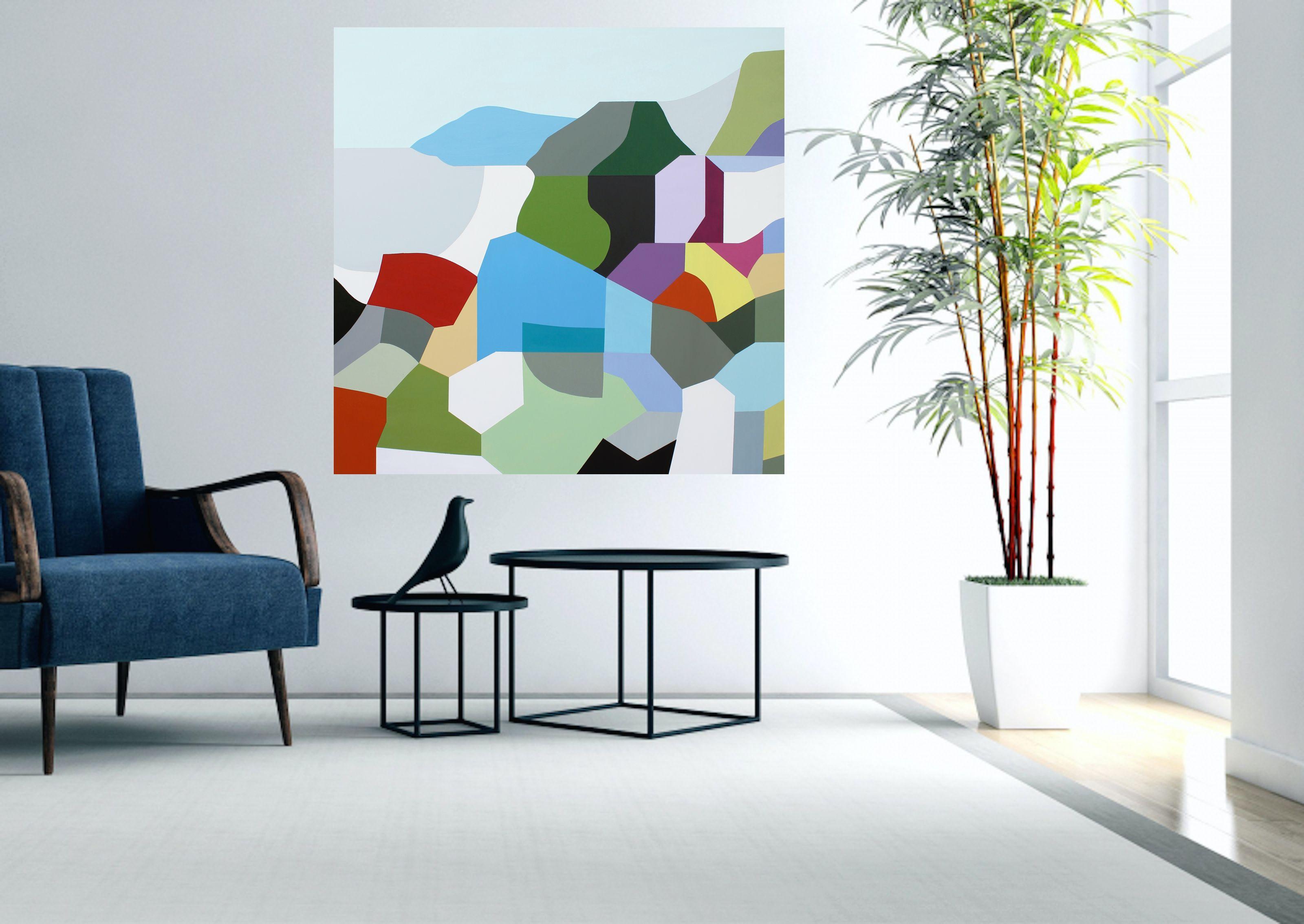 Dulces matices del recuerdo XXVIII, Pintura, Acrílico sobre lienzo - Abstract Painting Azul de Naoko Paluszak