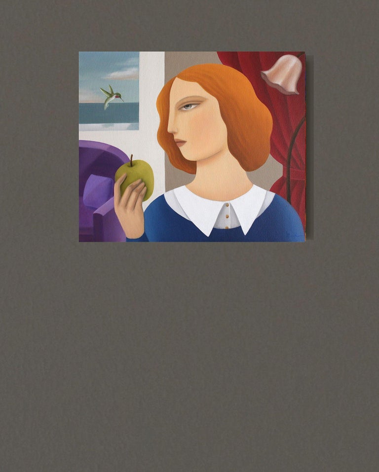 Naoko Paluszak The Visitor, Painting, Oil on Canvas For Sale at 1stDibs