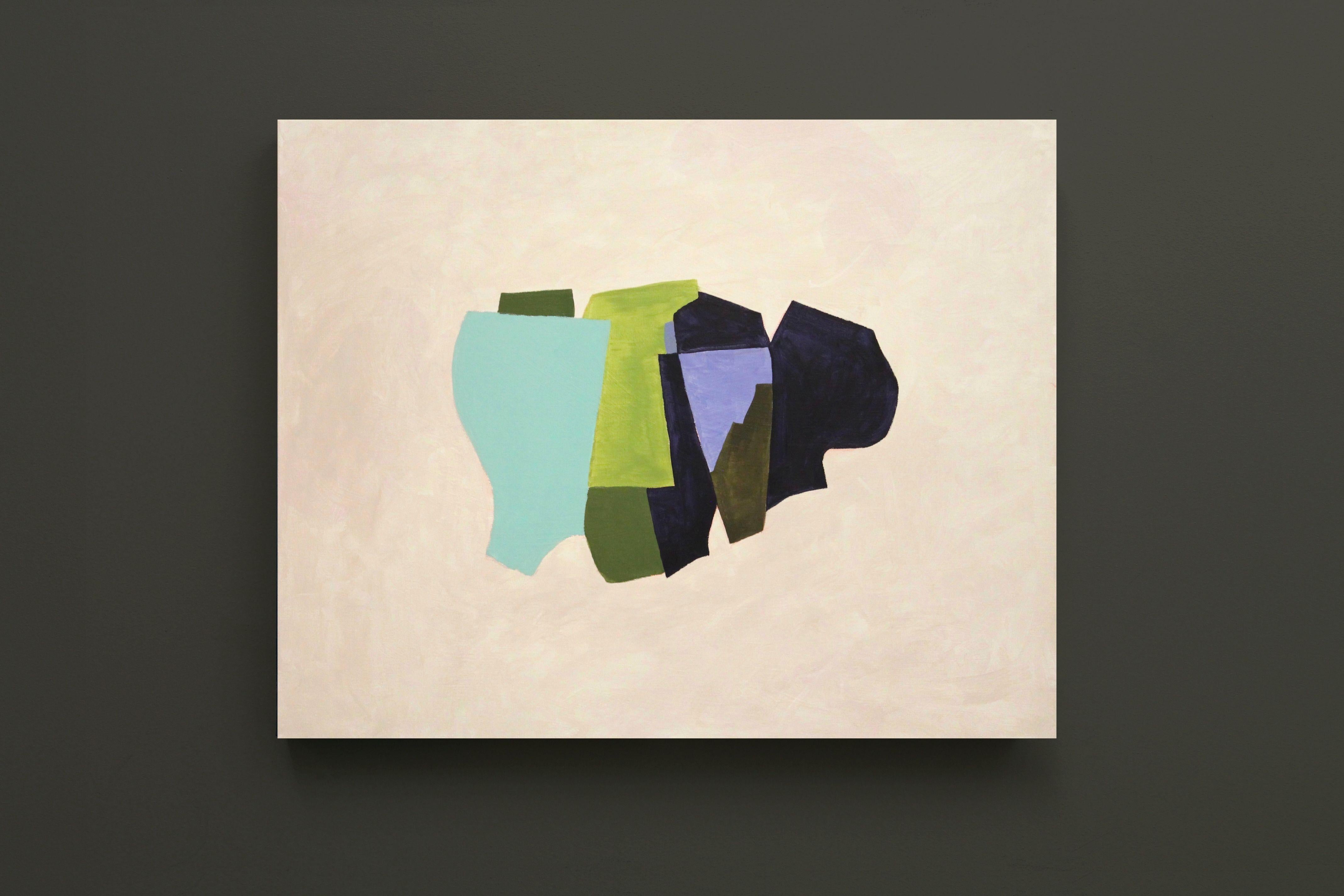 Composizione turchese 2, Pittura, Acrilico su tela - Painting Astratto di Naoko Paluszak