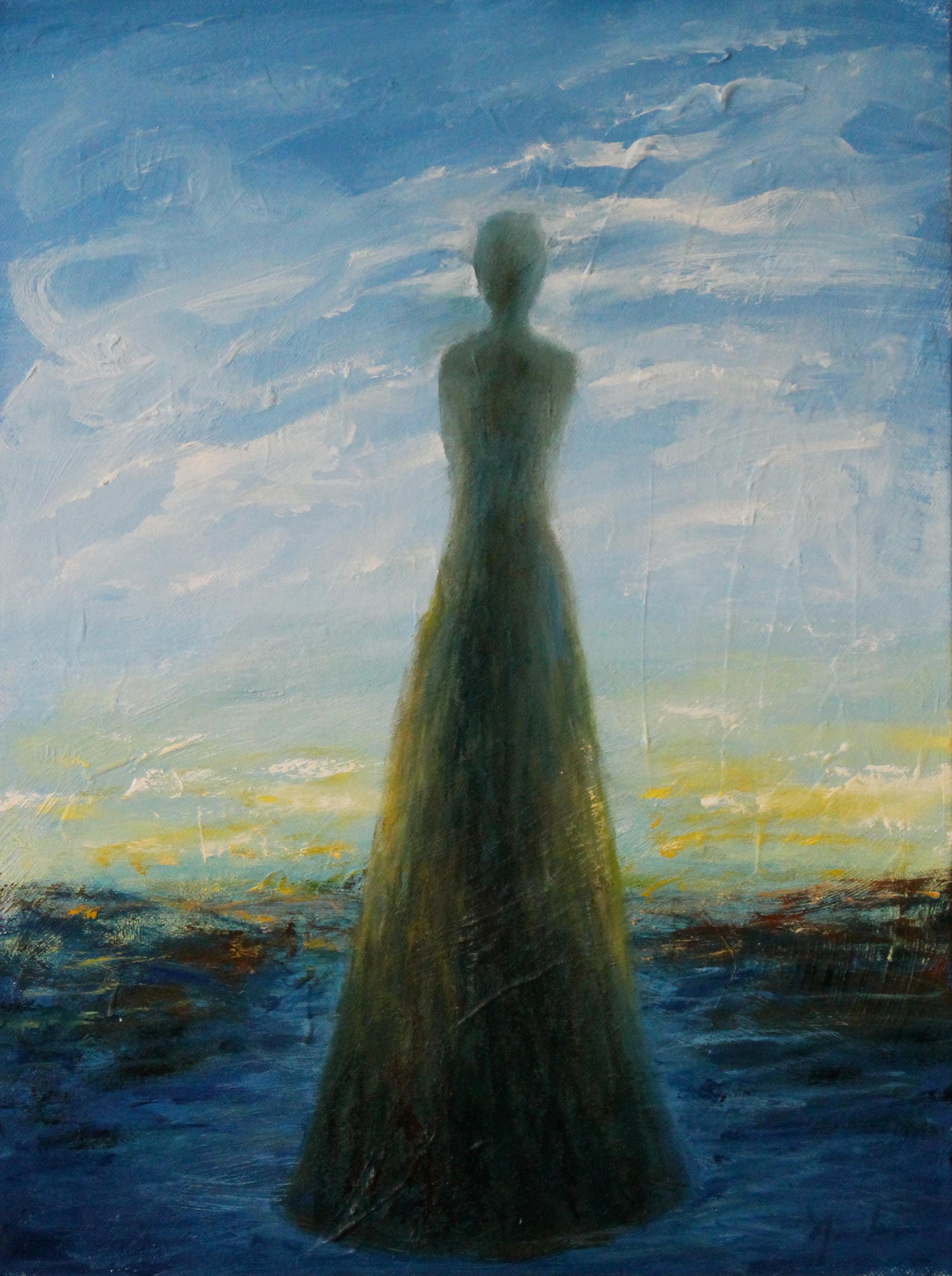 Figurative Painting de Naoko Paluszak - Quiénes son estos ángeles CXLIV, Pintura al óleo