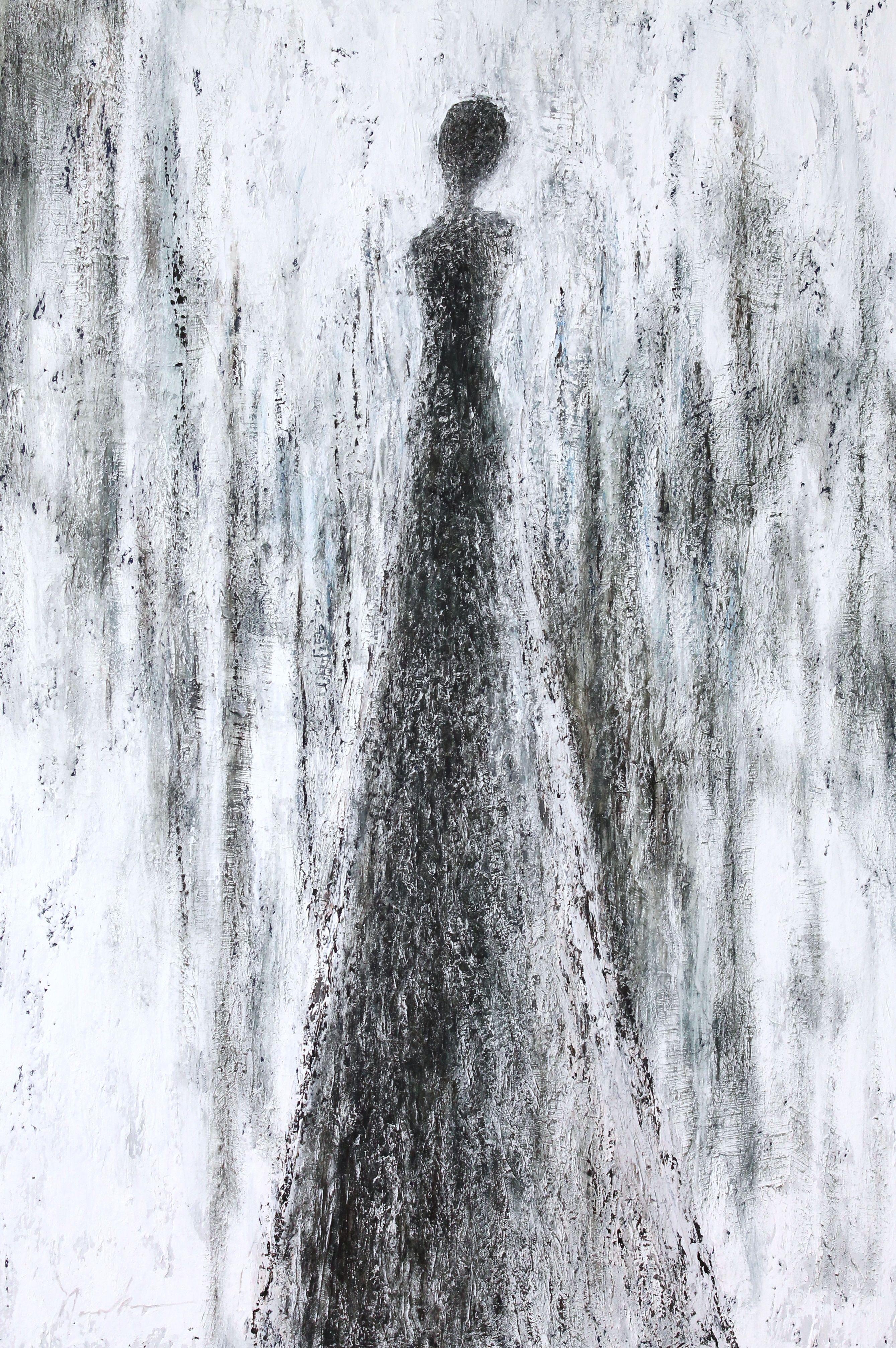 Abstract Painting di Naoko Paluszak - Chi sono questi angeli CXX, Pittura, Olio su tela