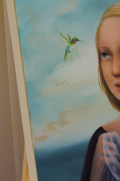 Winter Hummingbirds, Painting, Oil on Canvas