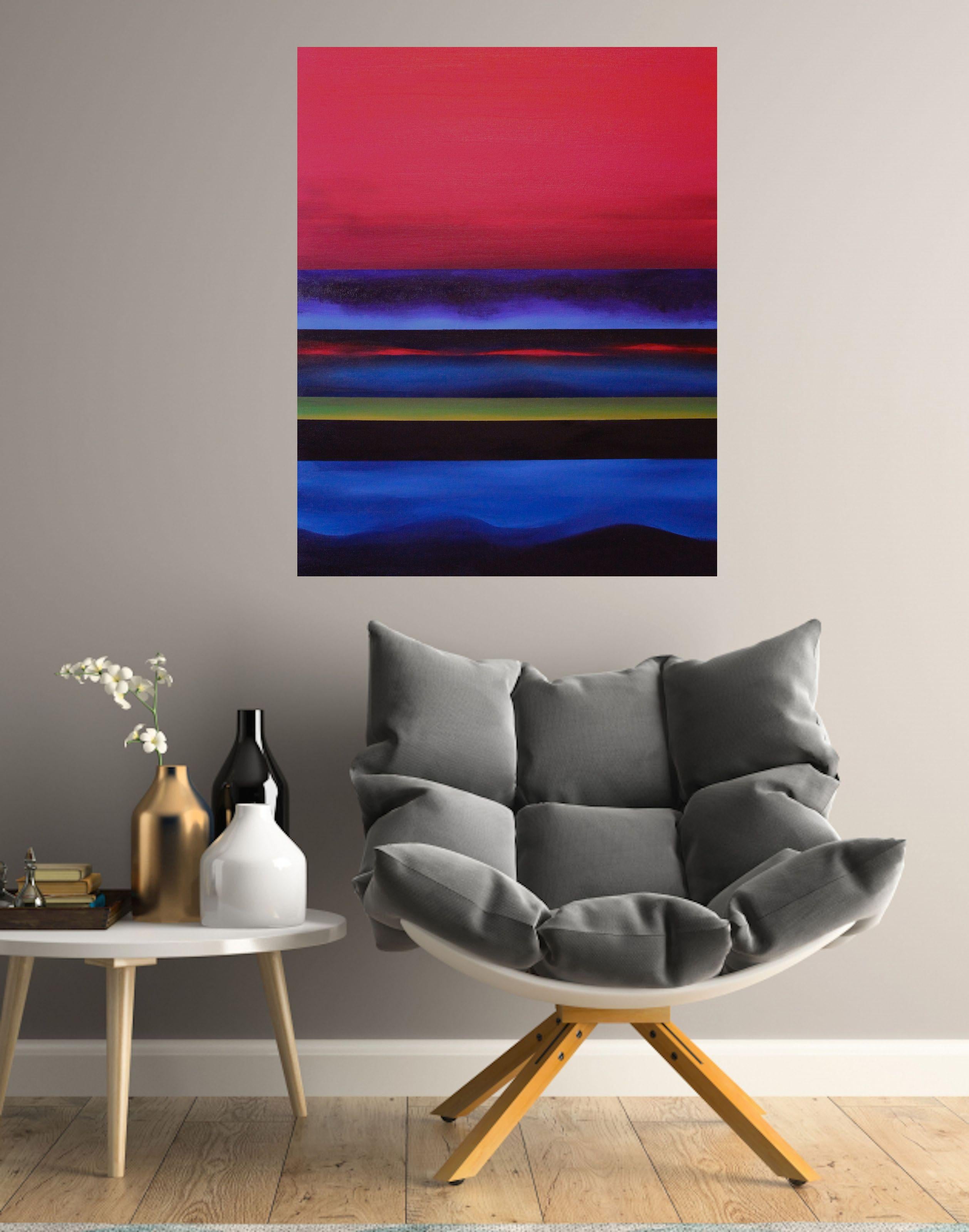 Paisaje Zen III, Pintura, Acrílico sobre lienzo - Painting de Naoko Paluszak