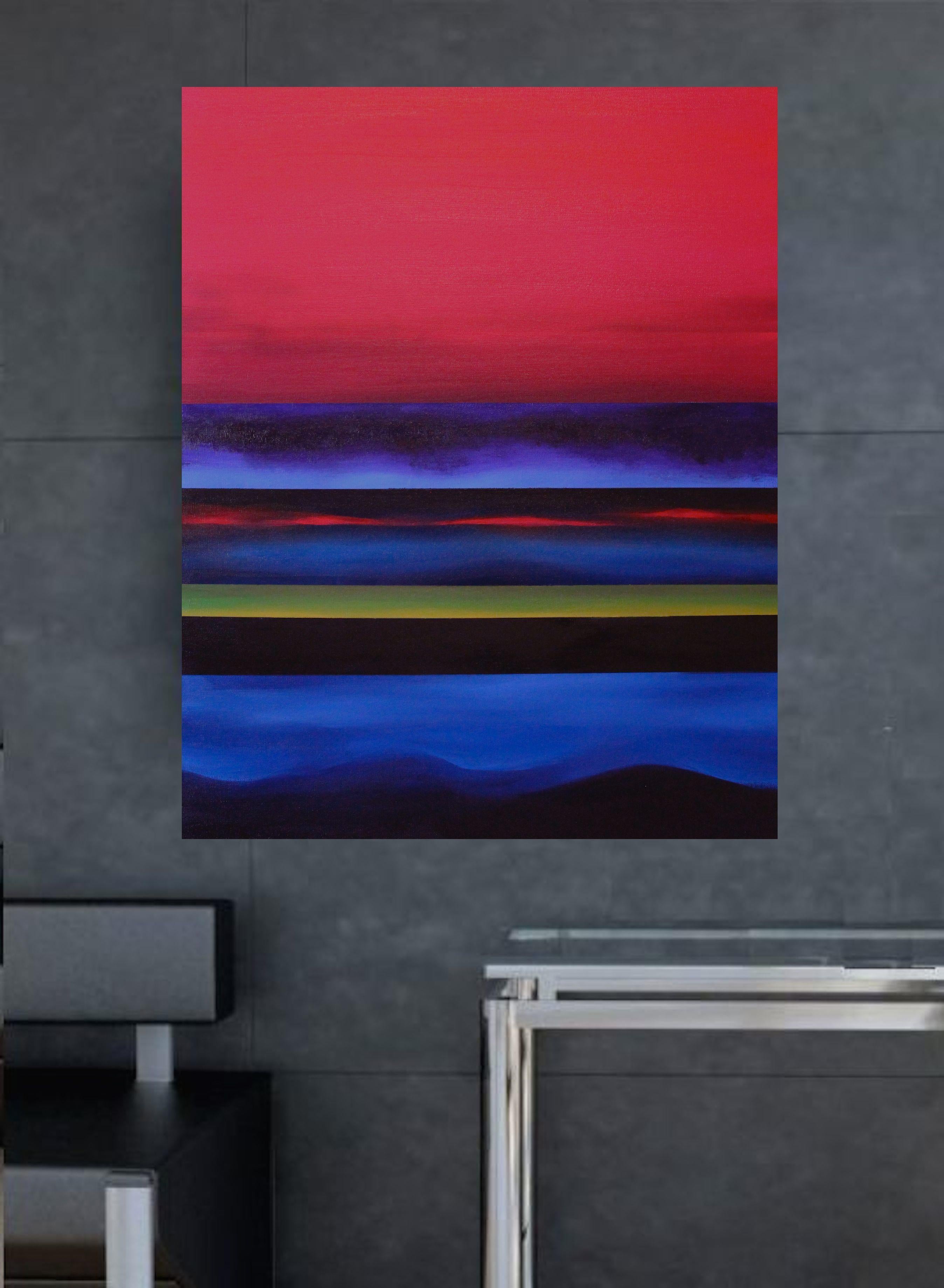 Paisaje Zen III, Pintura, Acrílico sobre lienzo - Painting Abstracto de Naoko Paluszak