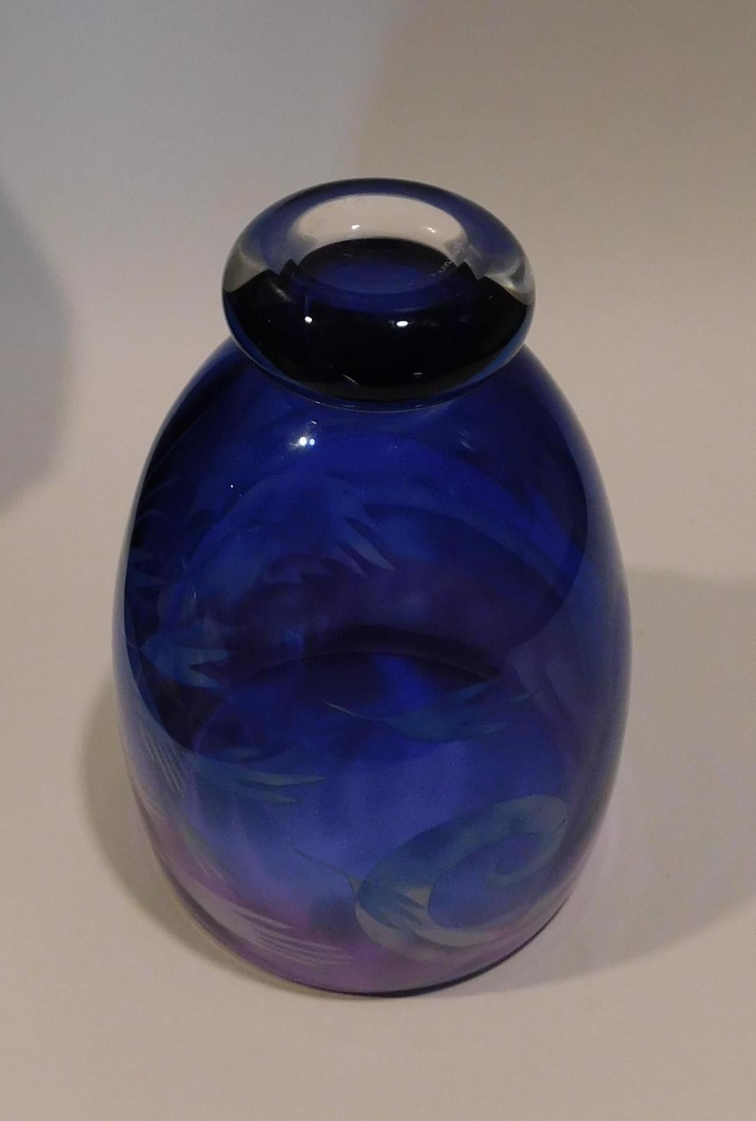 Naoko Takenouchi Cameo Glass Vase - Nocturne Series For Sale 4