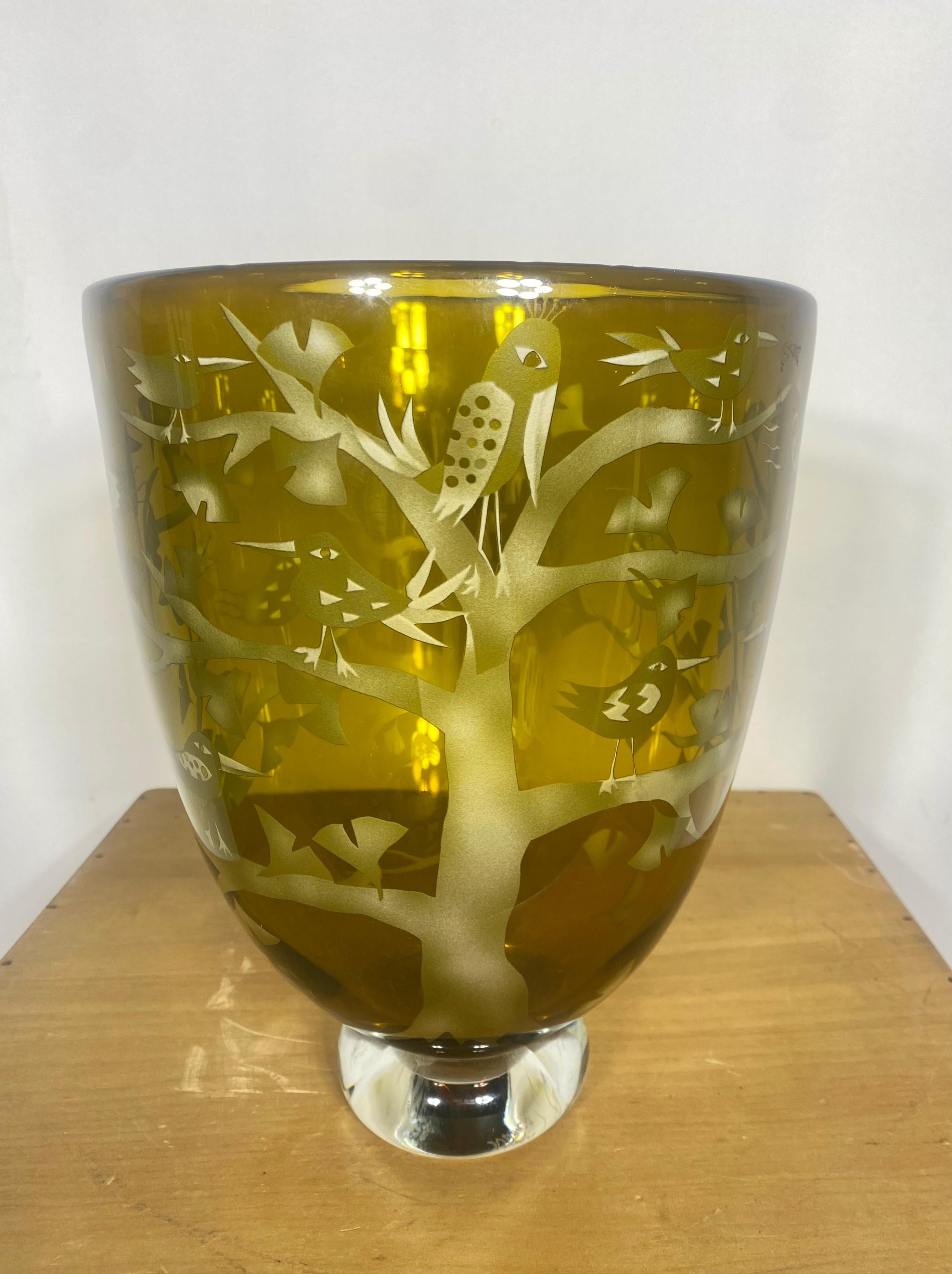 Art Glass Naoko Takenouchi Cameo Glass Vase / Vessel../Bowl  For Sale