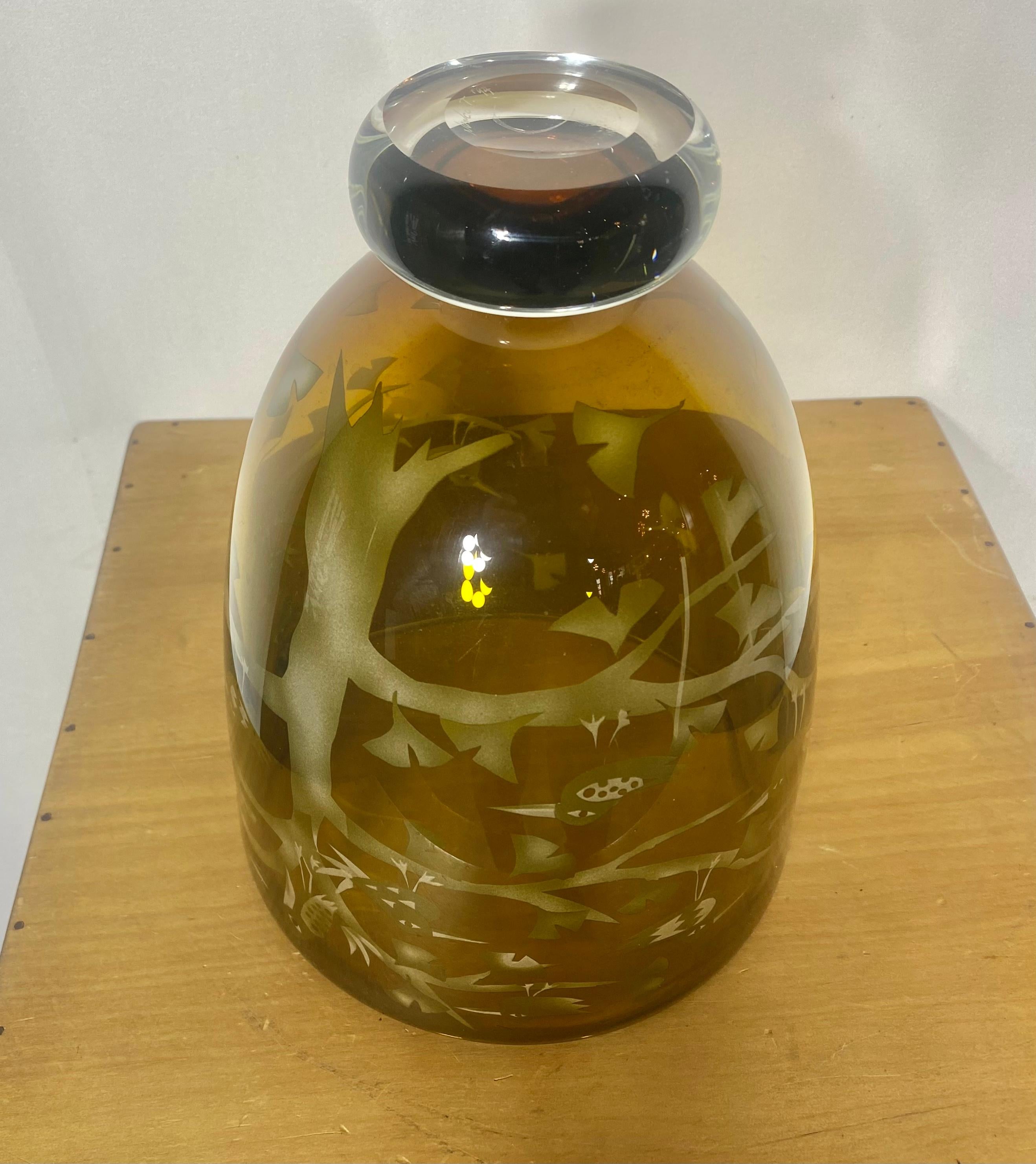 Naoko Takenouchi Cameo Glass Vase / Vessel../Bowl 2