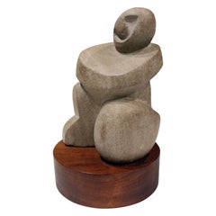 Scultura "Buddha" in pietra calcarea di Naomi Feinberg, anni '60