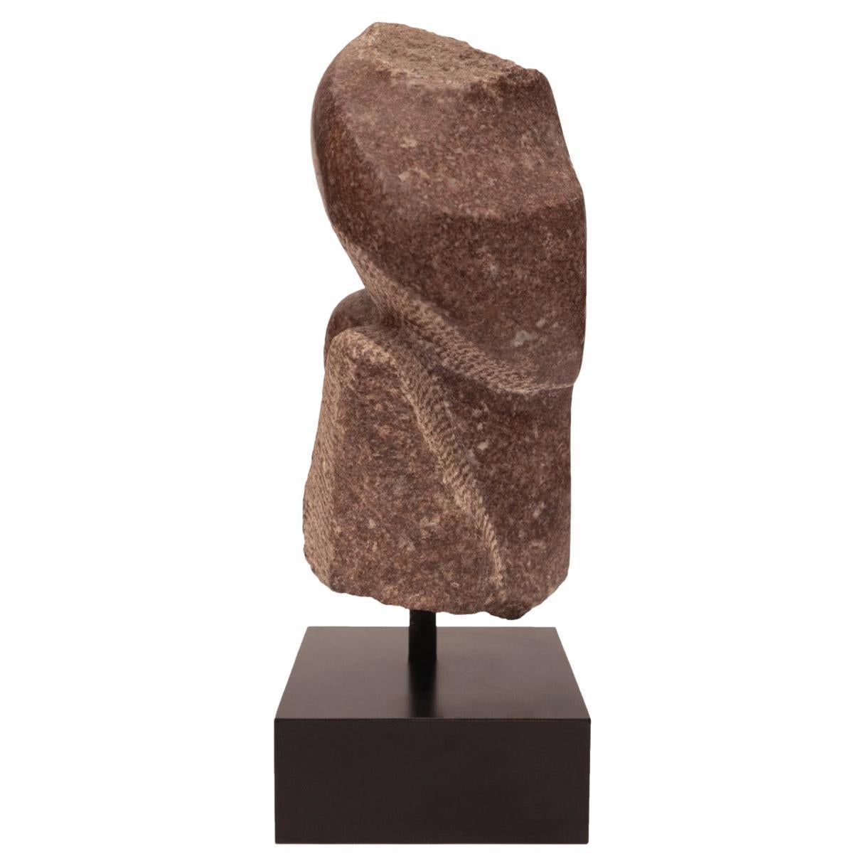 Naomi Feinberg "Morceau" Sculpture in Red Italian Marble 1977 'Signed and Dated'