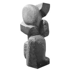 Naomi Feinberg „Salume“-Skulptur aus dunkelgrauem Marmor, 1977, signiert