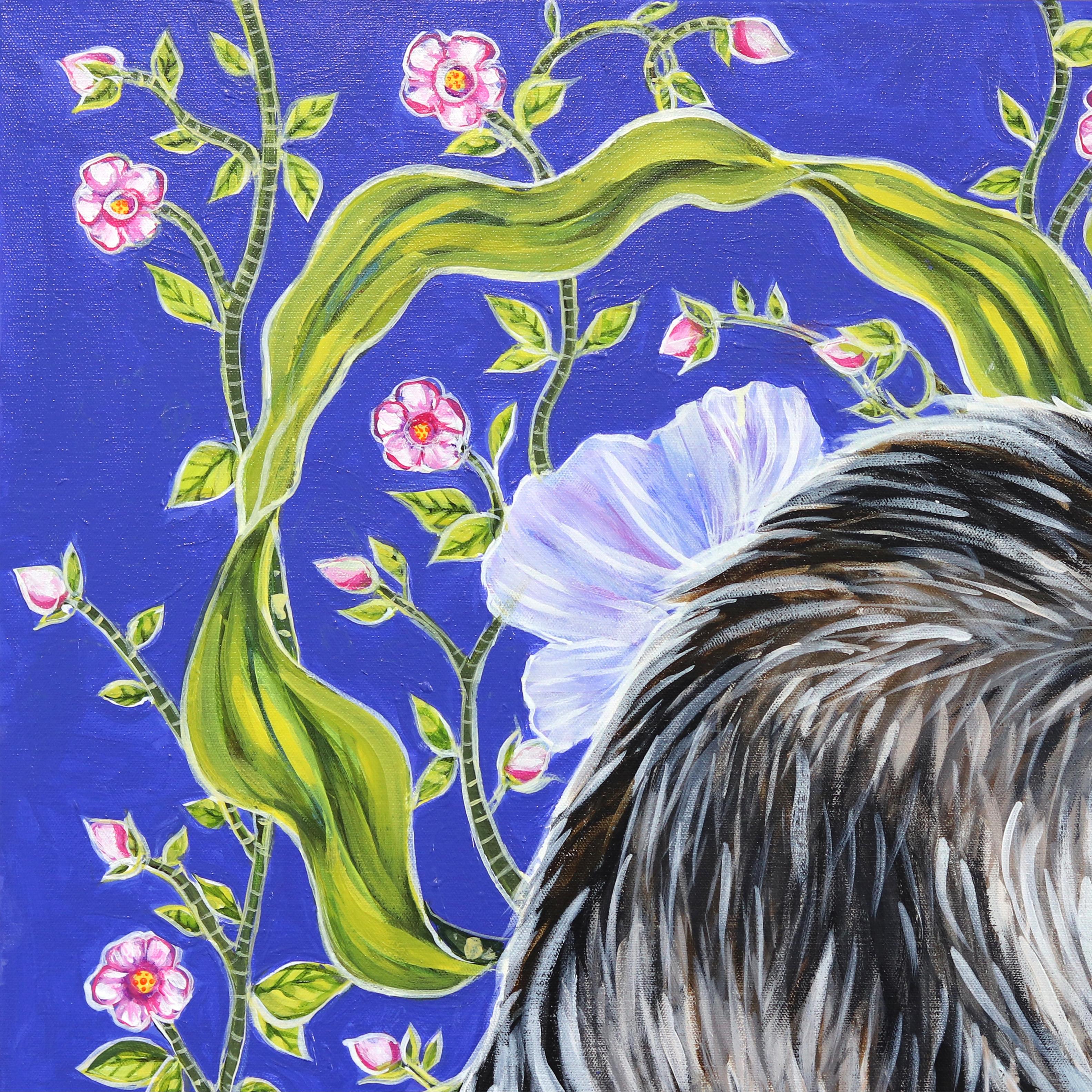 Naomi Jones's richly patterned realistic paintings focus on the preservation of vulnerable wildlife. Jones finds catharsis in painting soulful animals. Portraits of vulnerable species native to the North American landscape are painted with an