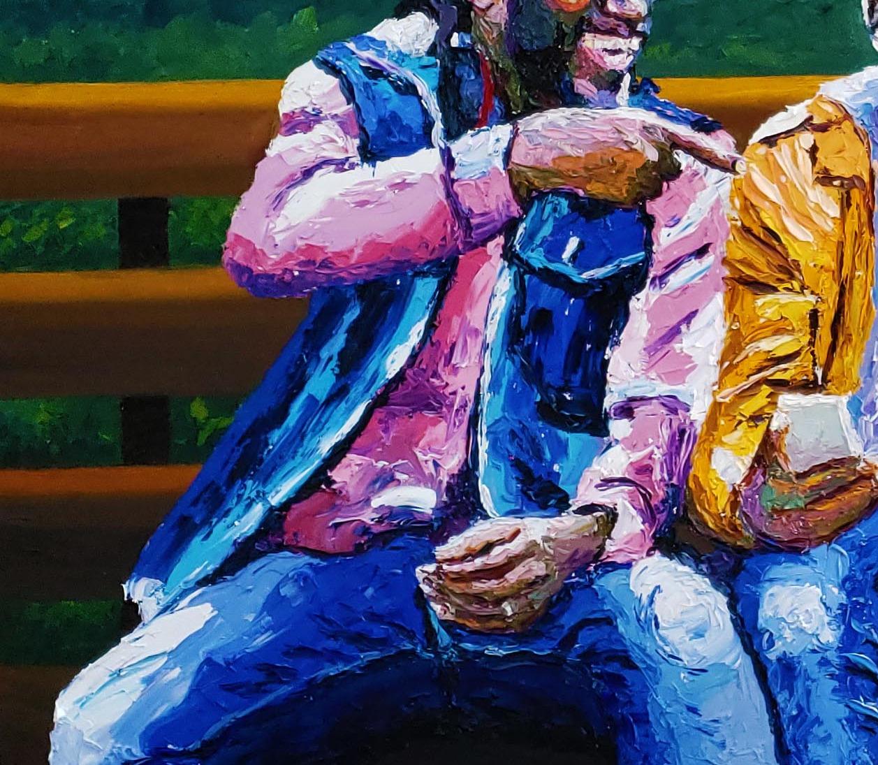 Ore Ijinle (True Friendship) - Black Figurative Painting by Naomi Oyeniyi