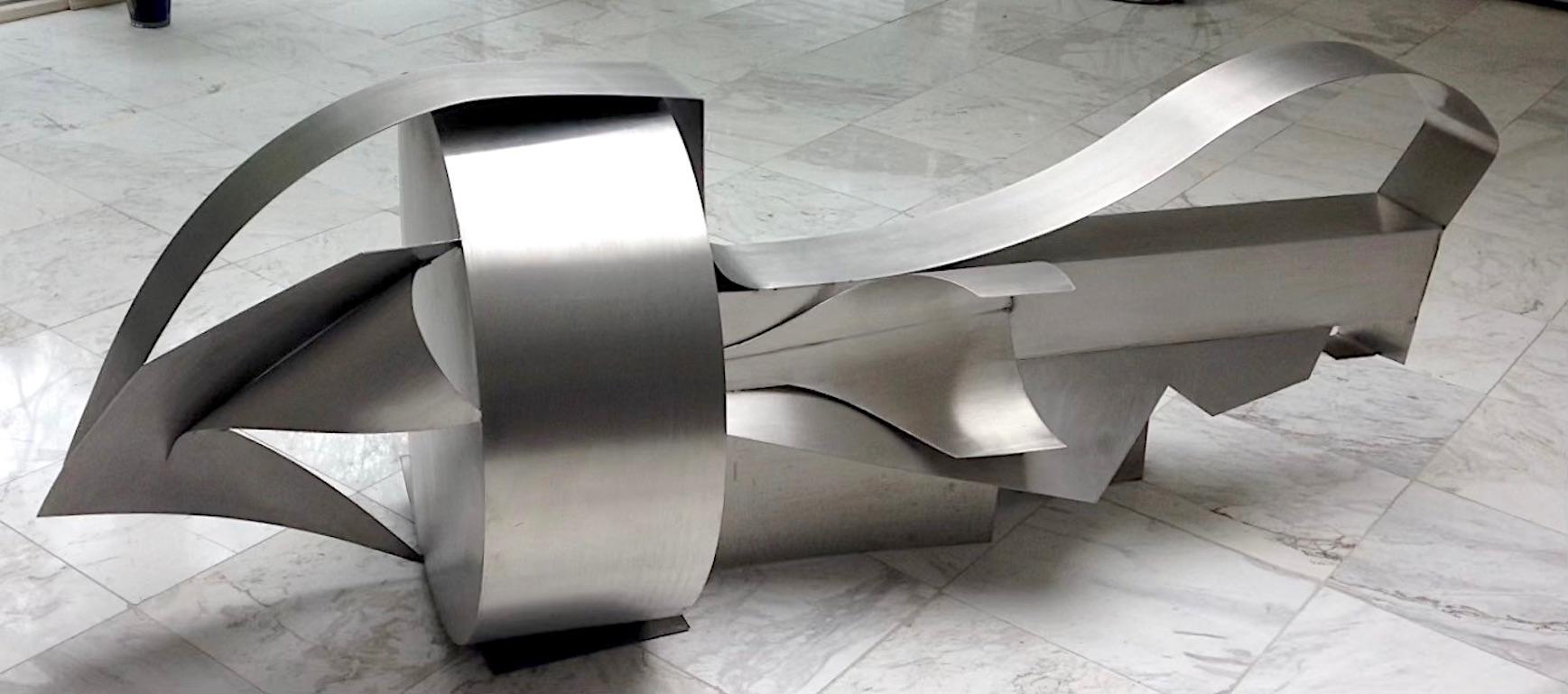 Glissard : large-scale steel sculpture - Sculpture by Naomi Press