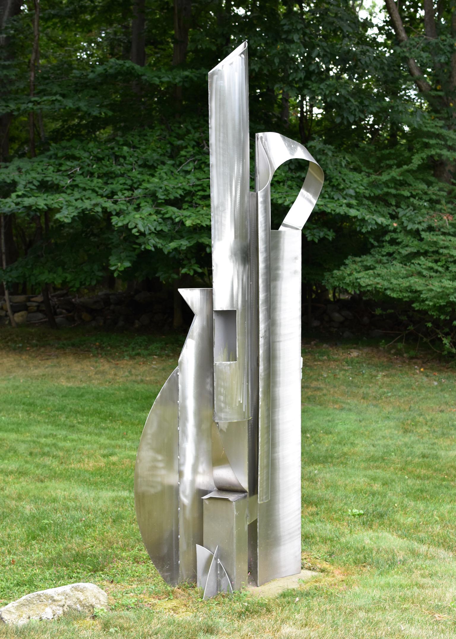 White Night : large-scale steel sculpture - Sculpture by Naomi Press