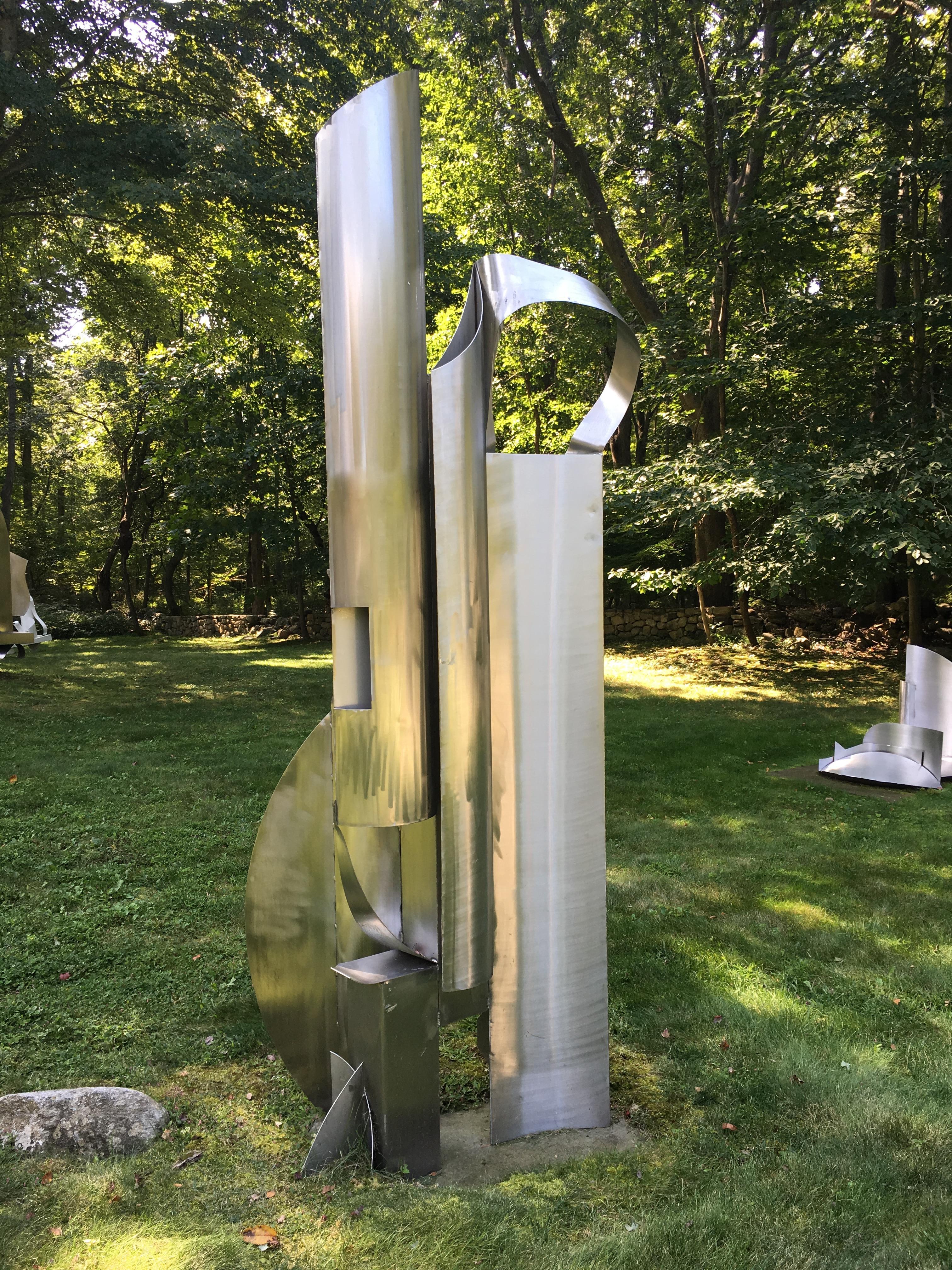 White Night : large-scale steel sculpture - Abstract Sculpture by Naomi Press