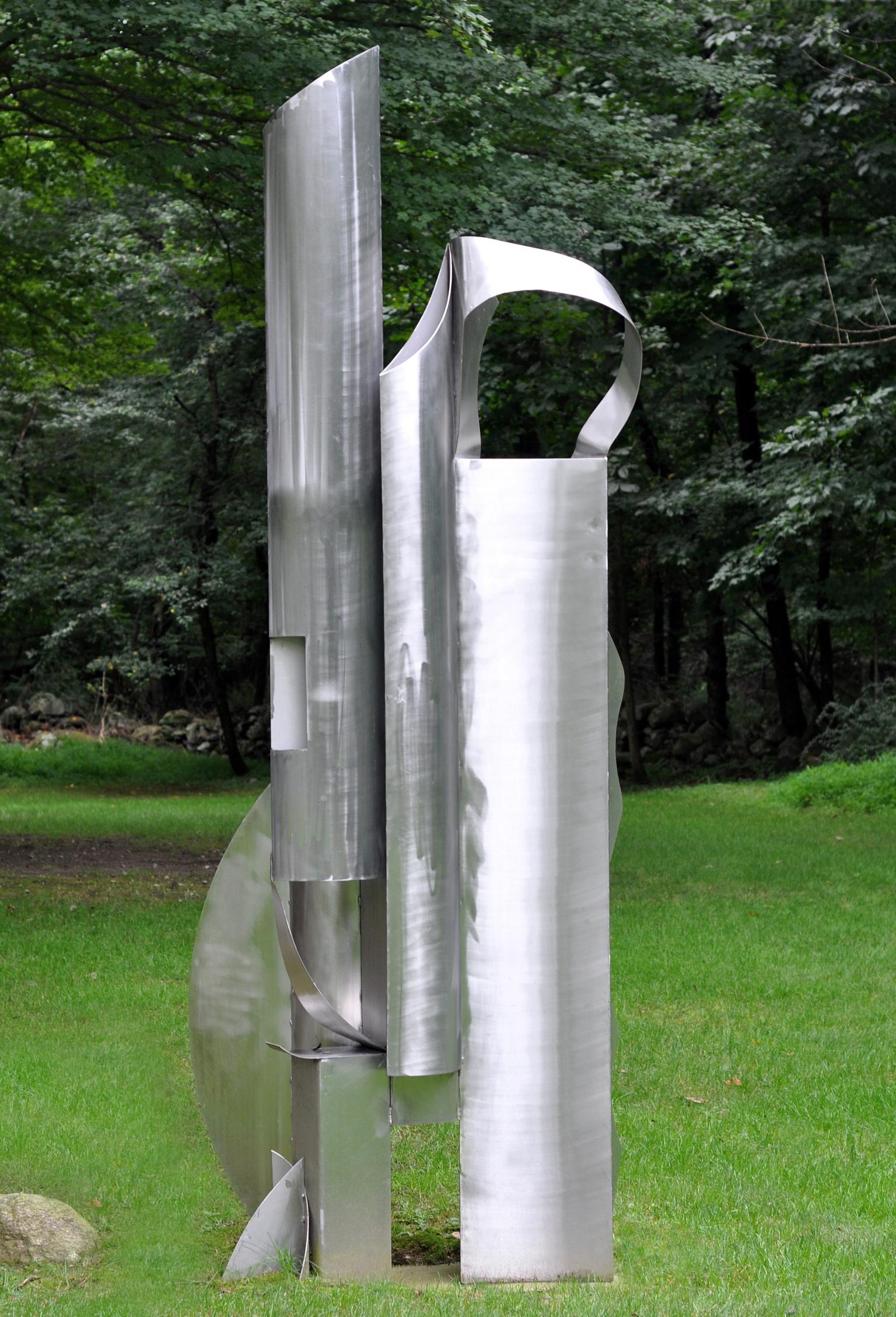 Naomi Press Abstract Sculpture - White Night : large-scale steel sculpture