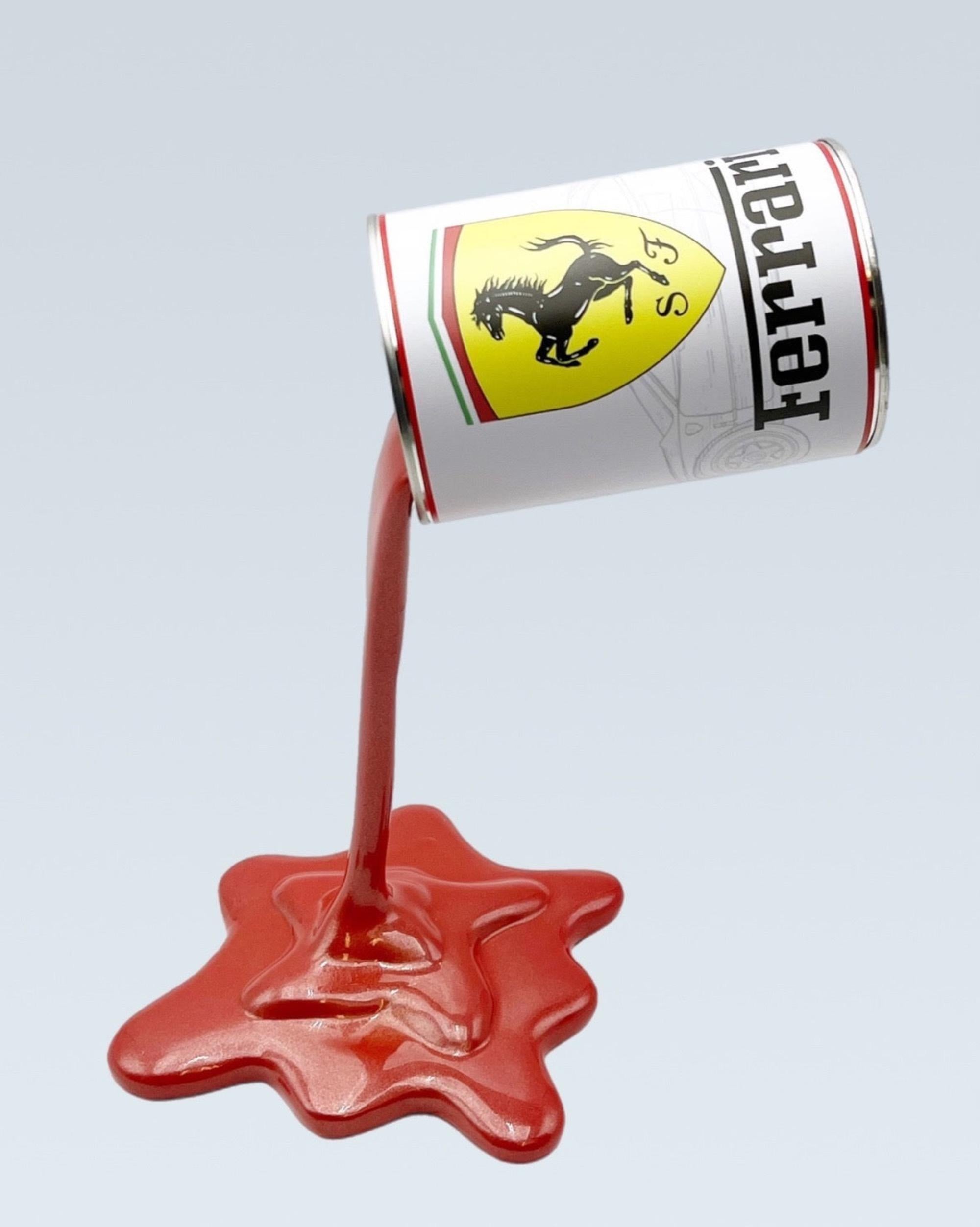 NAOR - Salpicadura de pintura de 35 cm Homenaje a Ferrari - Figurative Sculpture Marrón de Naor