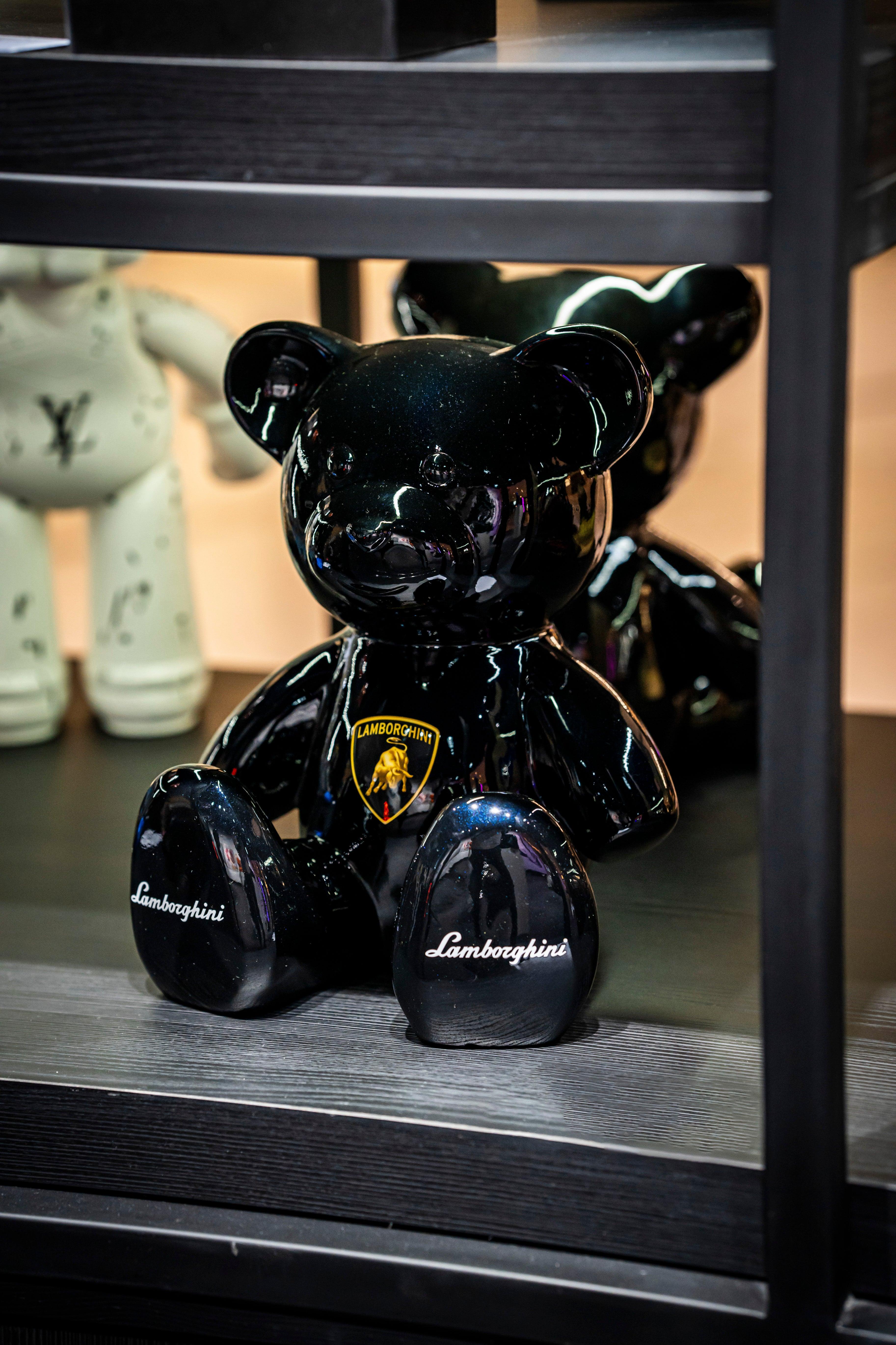 35cm Teddy Lamborghini Tribute, black  - Sculpture by Naor