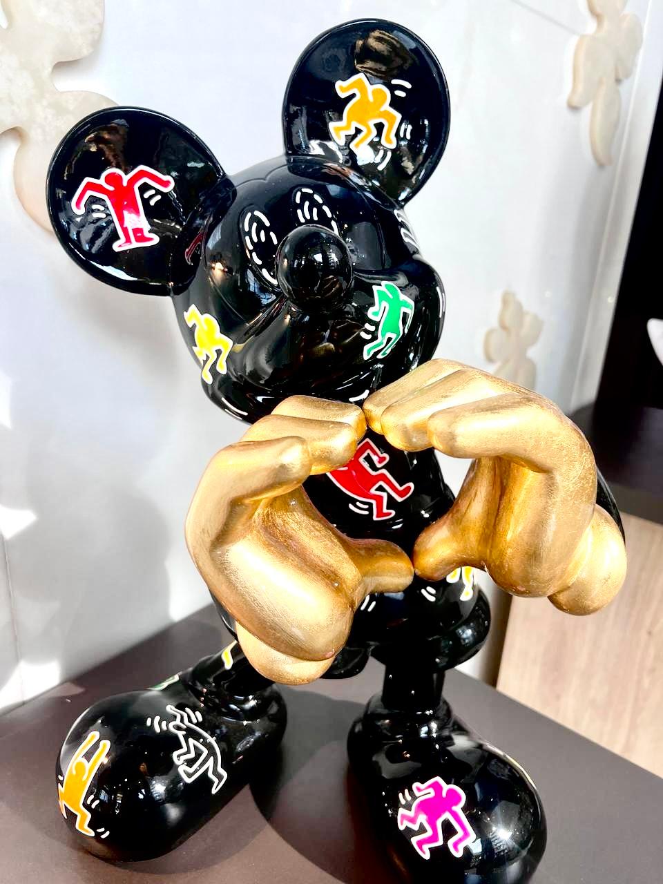 Naor Figurative Sculpture – Mickey Keith Haring Liebe