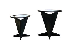 Naos Design Pair of Modern Side Tables, Italy 1980s