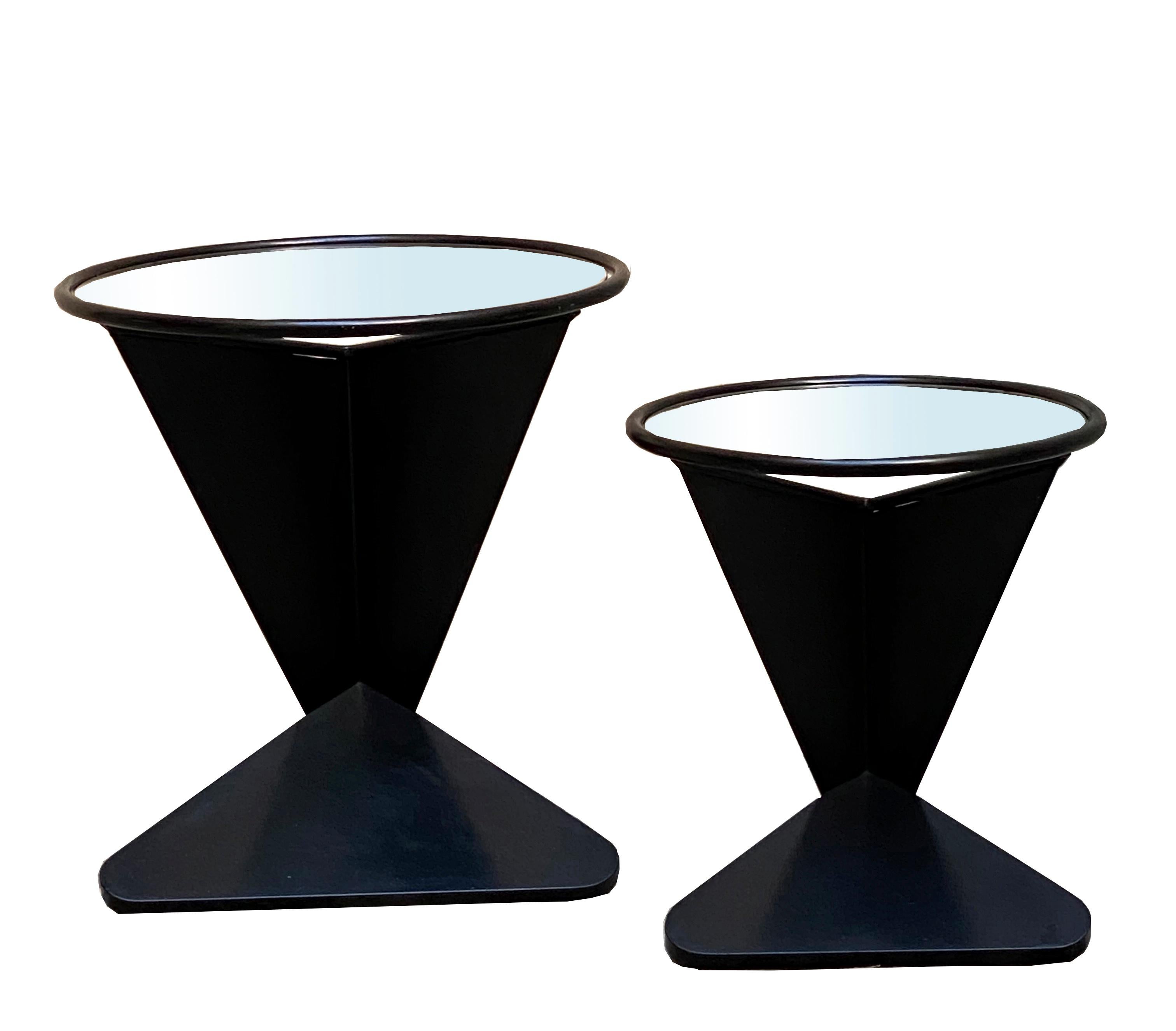 Mid-Century Modern Naos Design Pair of Modern Side Tables, Italy 1980s