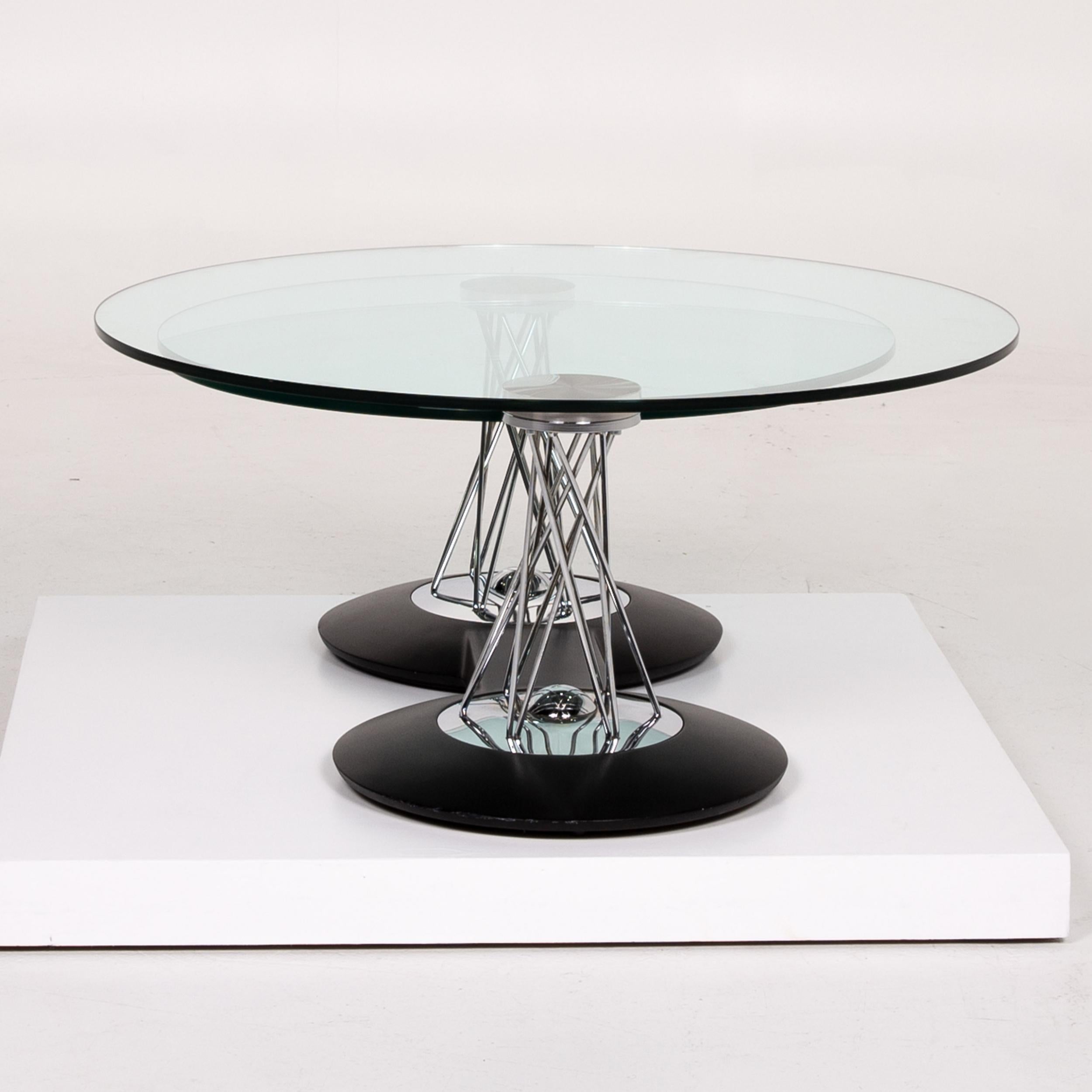 Naos Gemelli Glass Chrome Coffee Table Function Adjustable 5
