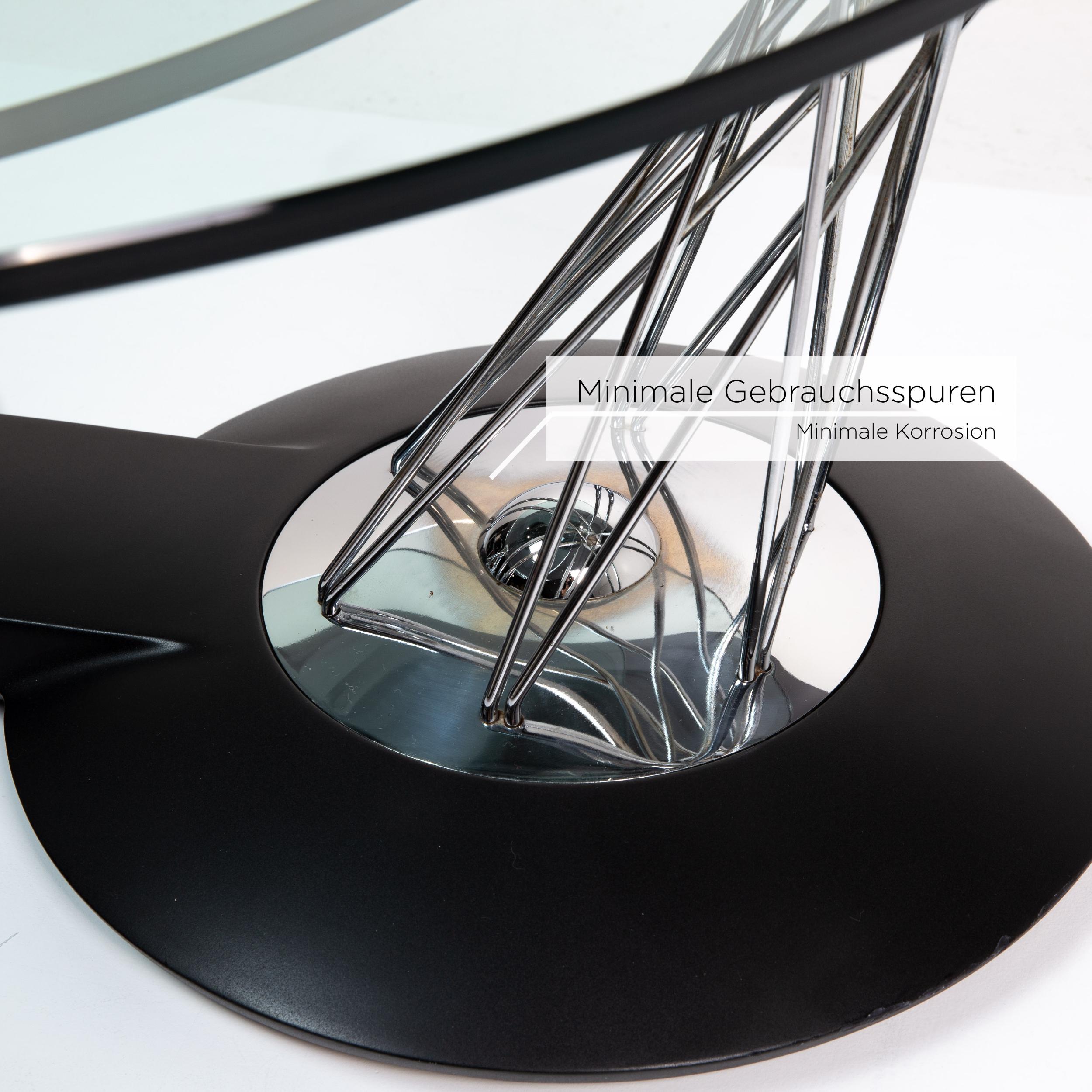 Contemporary Naos Gemelli Glass Chrome Coffee Table Function Adjustable