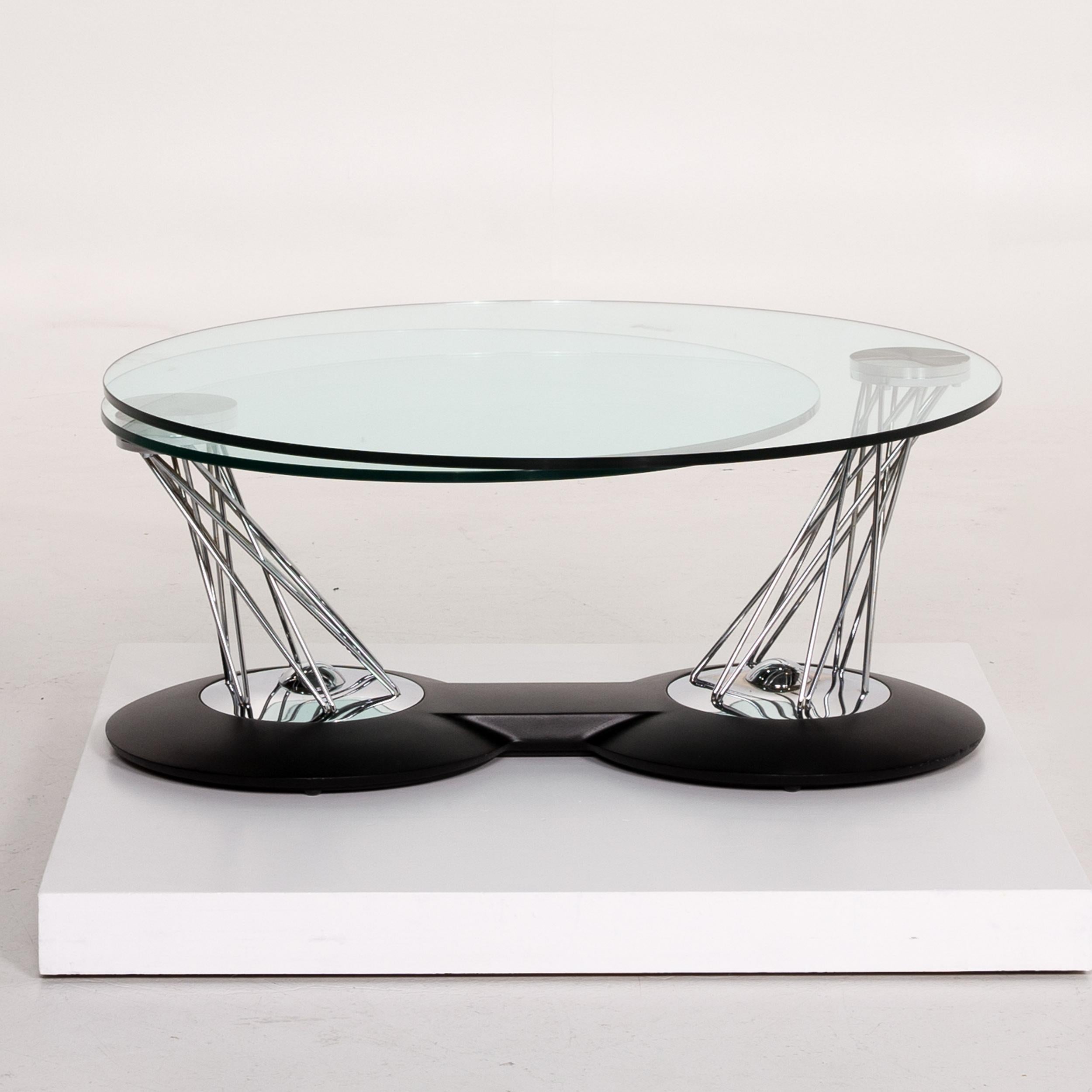 Naos Gemelli Glass Chrome Coffee Table Function Adjustable 1