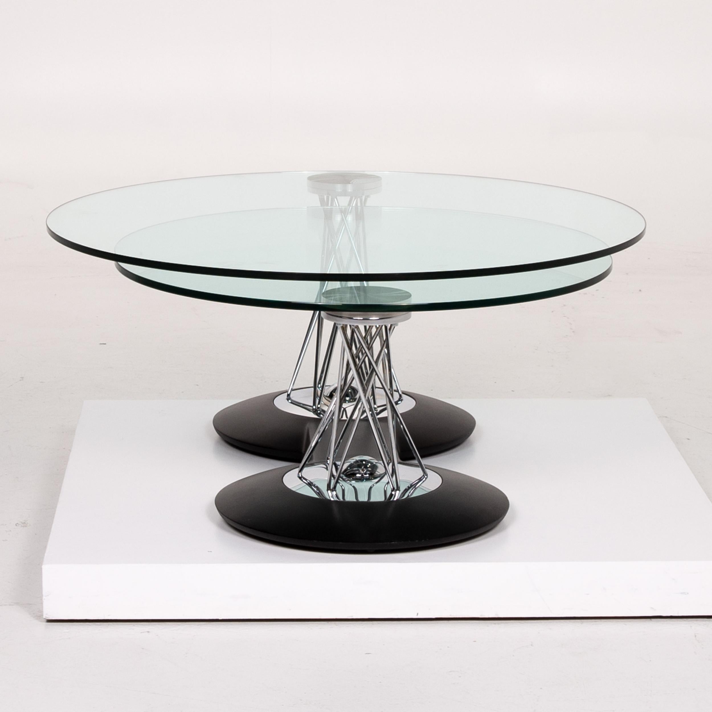 Naos Gemelli Glass Chrome Coffee Table Function Adjustable 3