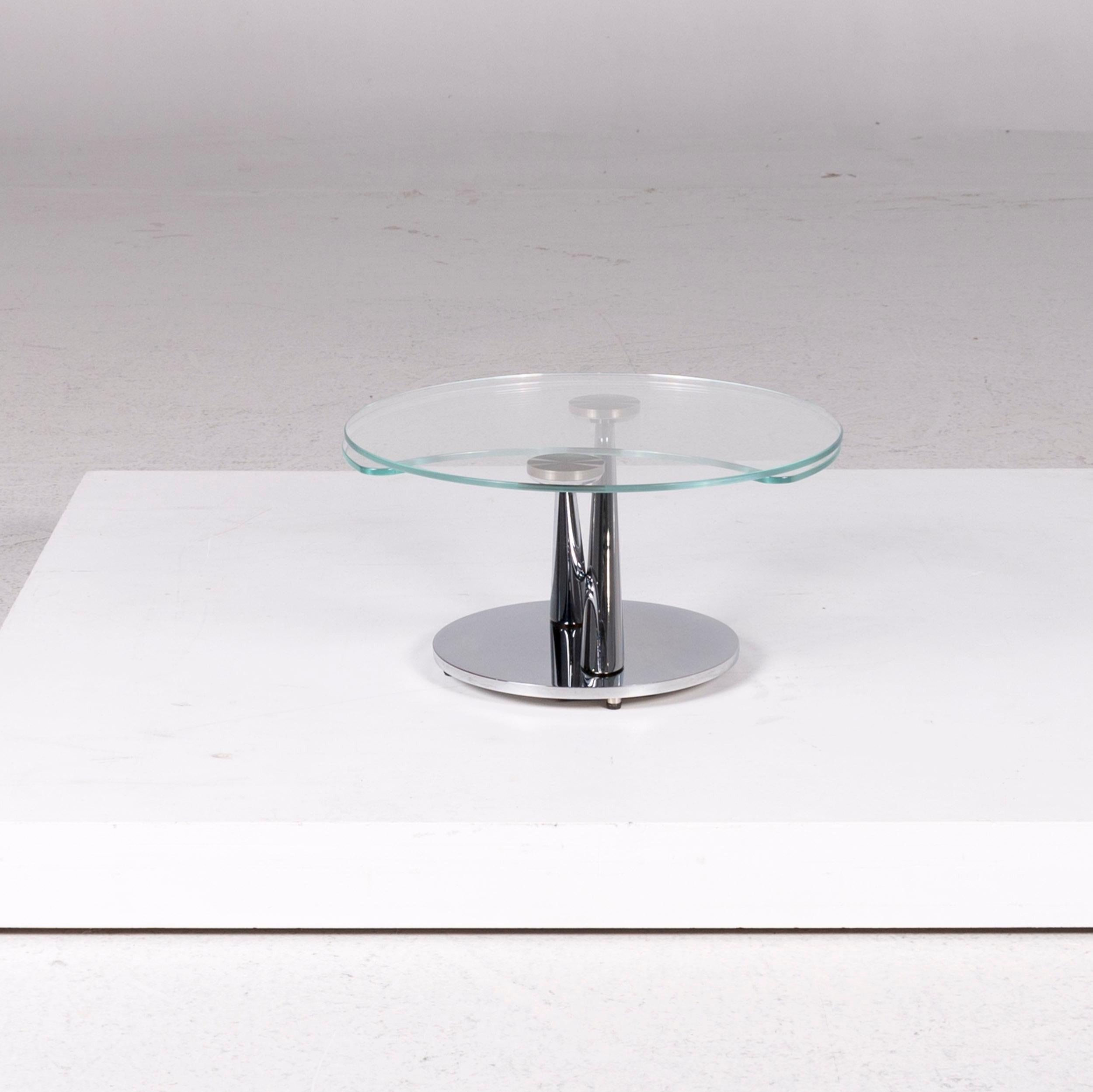 Modern NAOS glass coffee table round movable function table