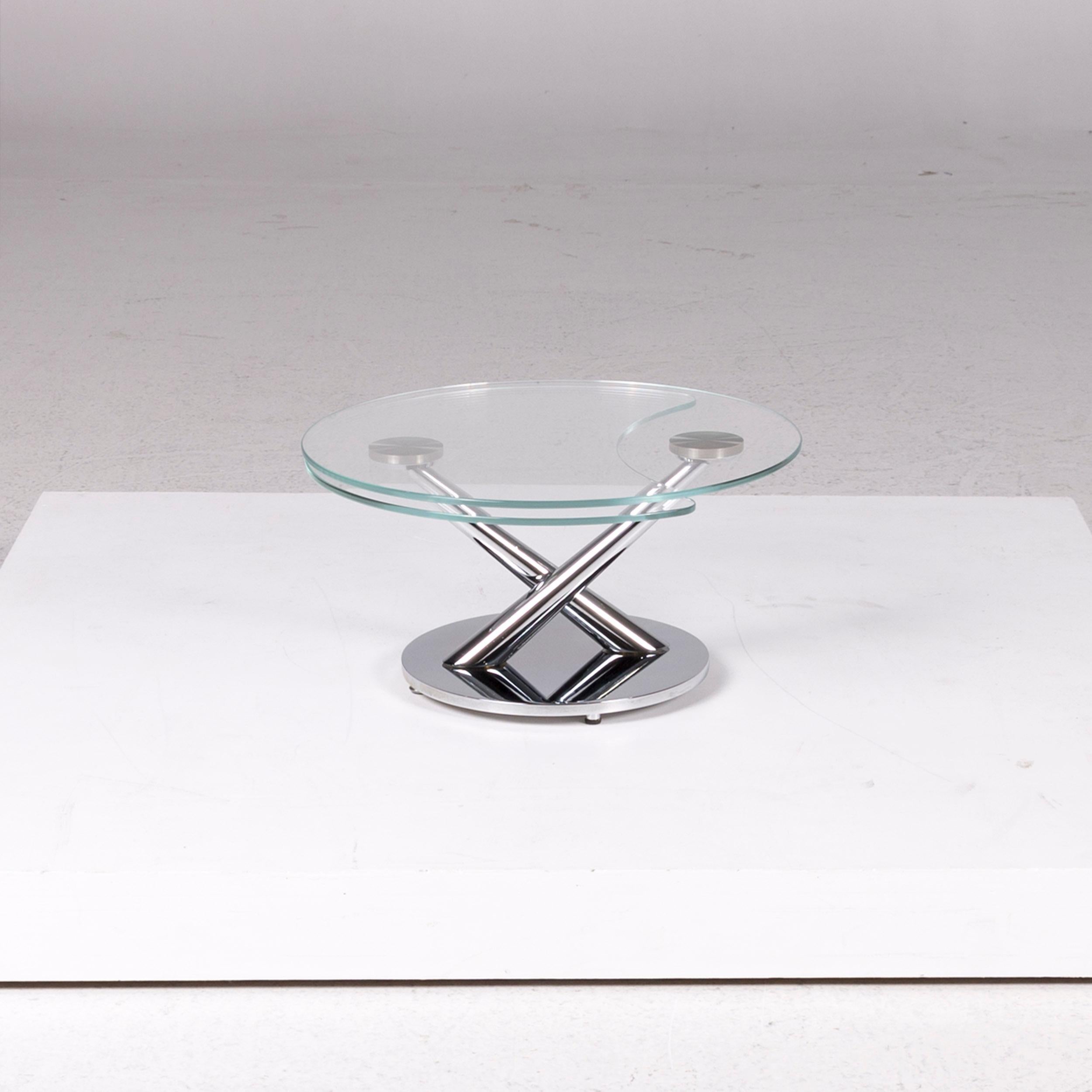 European NAOS glass coffee table round movable function table