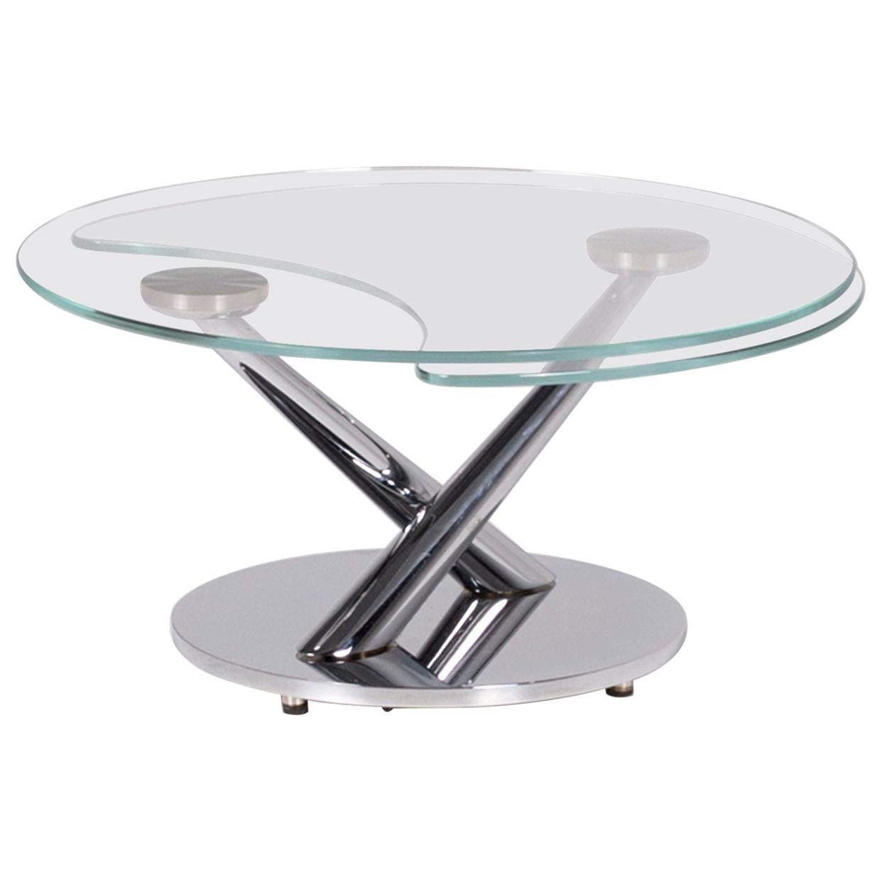 NAOS glass coffee table round movable function table