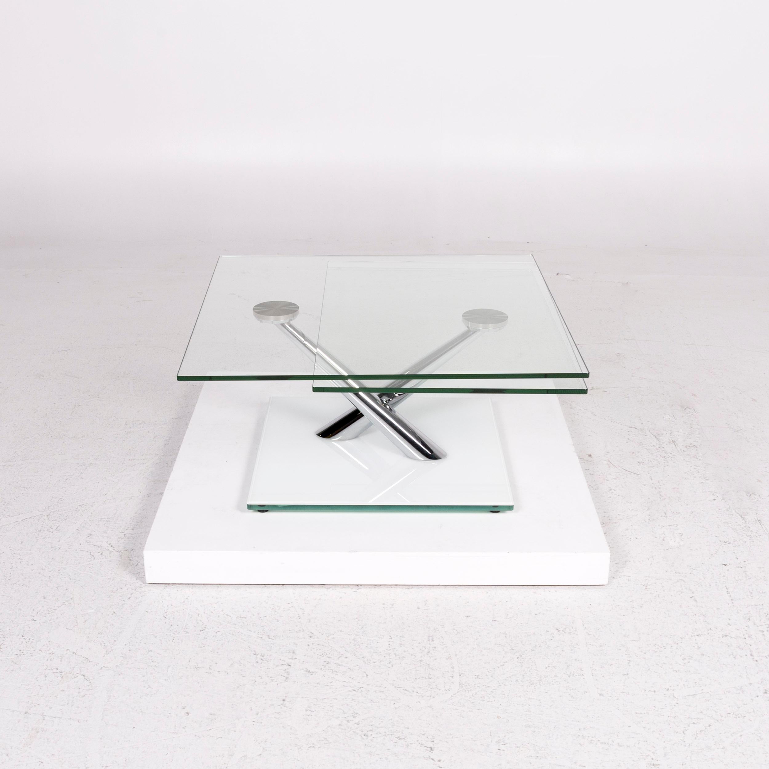 Modern NAOS Glass Table Silver Adjustable Function Table