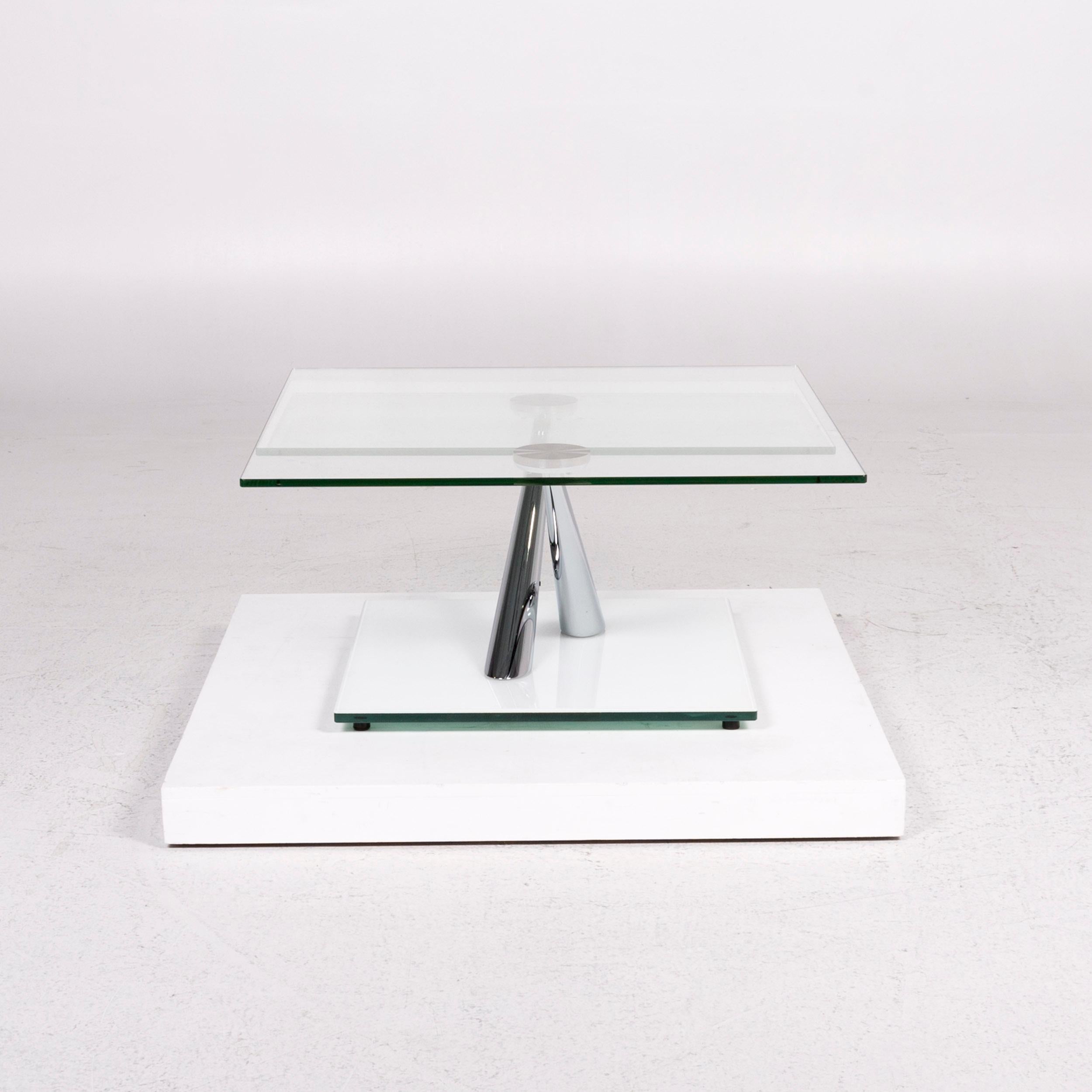 European NAOS Glass Table Silver Adjustable Function Table
