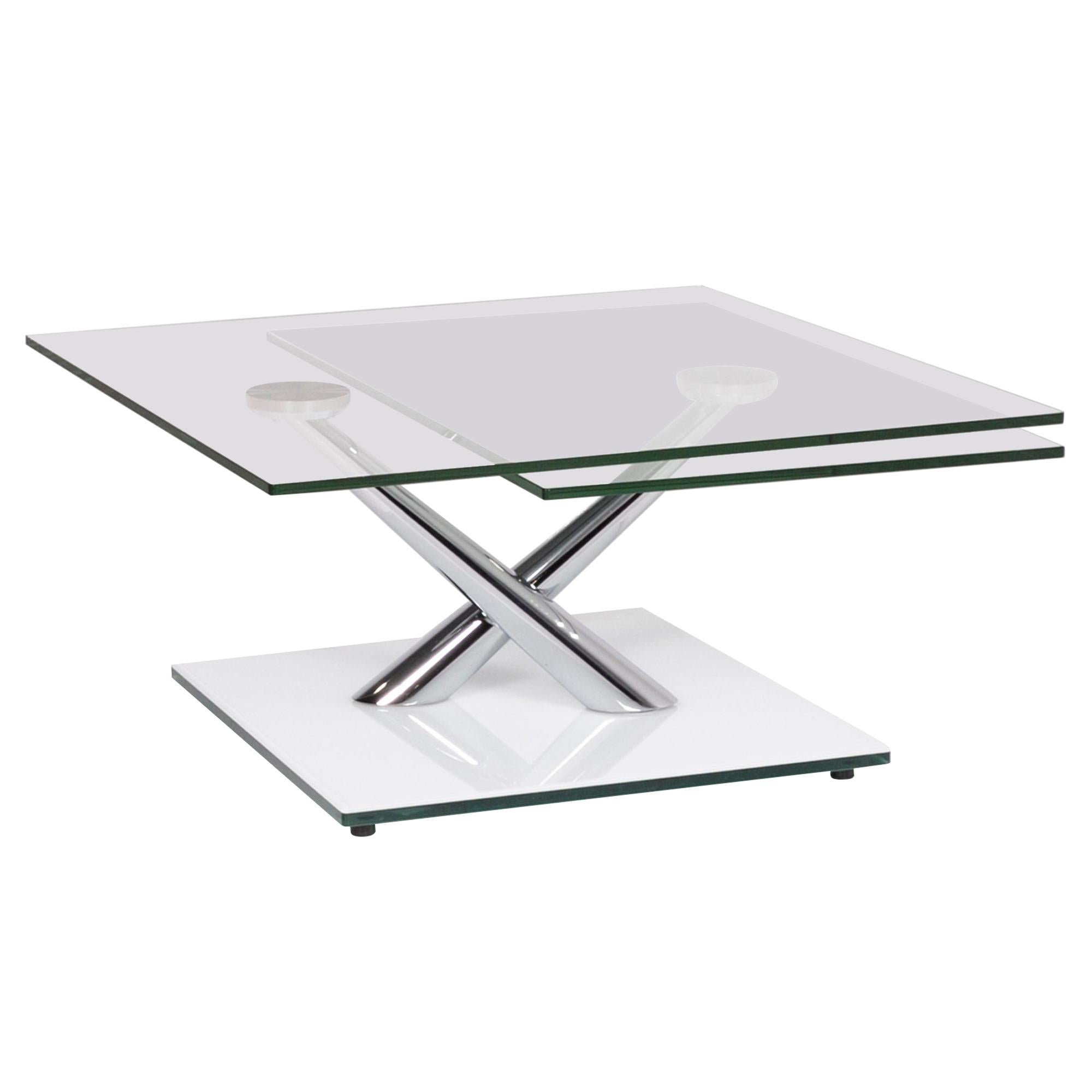 NAOS Glass Table Silver Adjustable Function Table