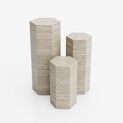 NAOS Hexagonal Travertine Pedestal