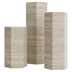 NAOS Hexagonal Travertine Pedestal